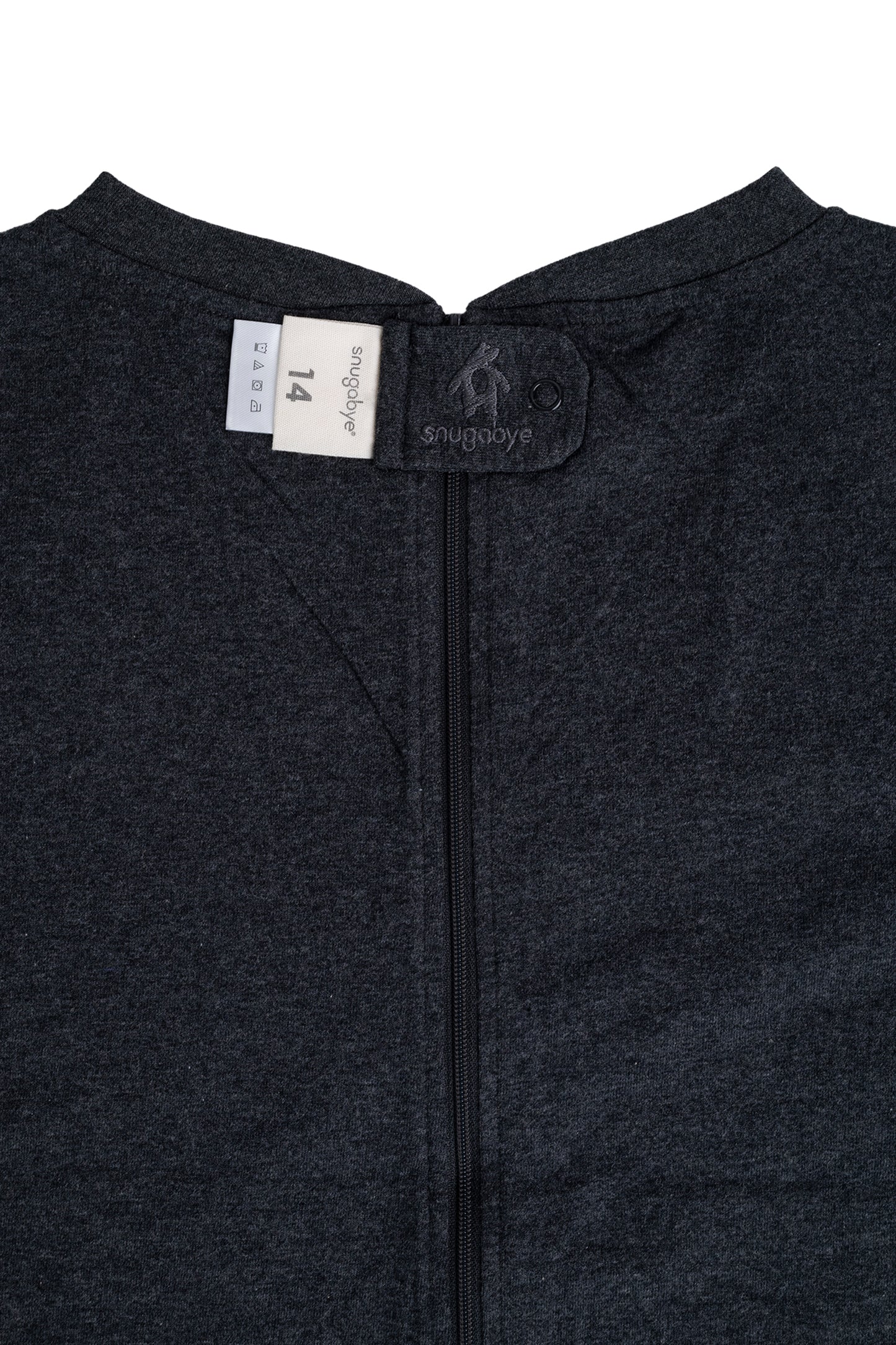 Kids Charcoal Grey Lightweight Organic Cotton Adaptive, Anti-Strip, Back-Zip Romper