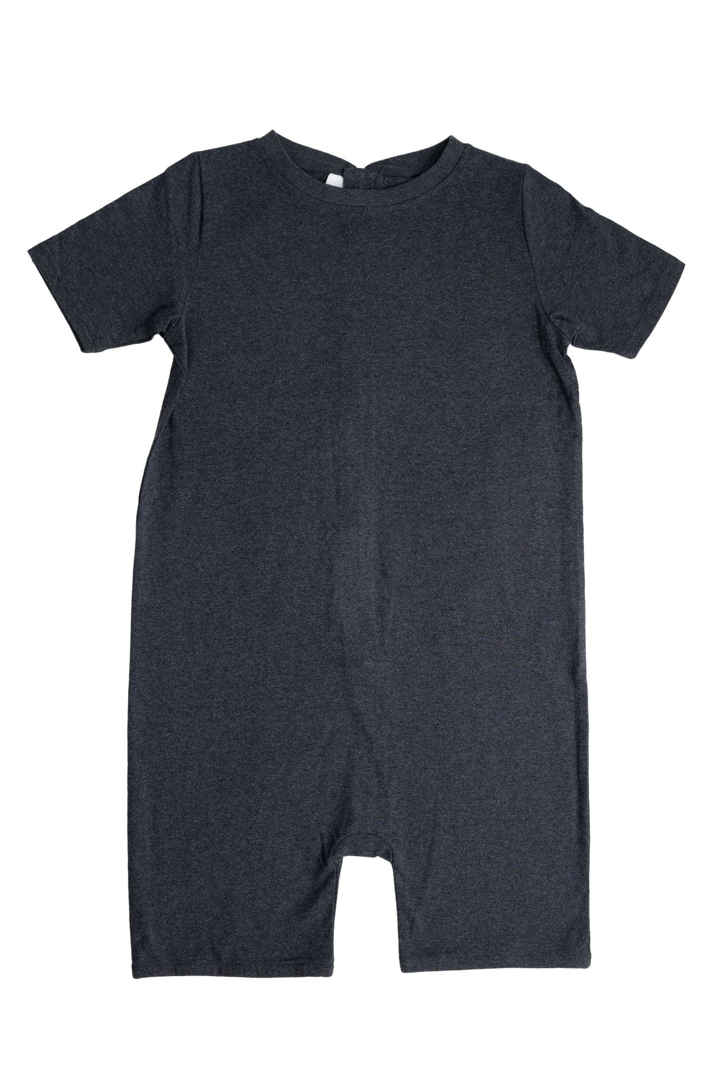 Kids Charcoal Grey Lightweight Organic Cotton Adaptive, Anti-Strip, Back-Zip Romper