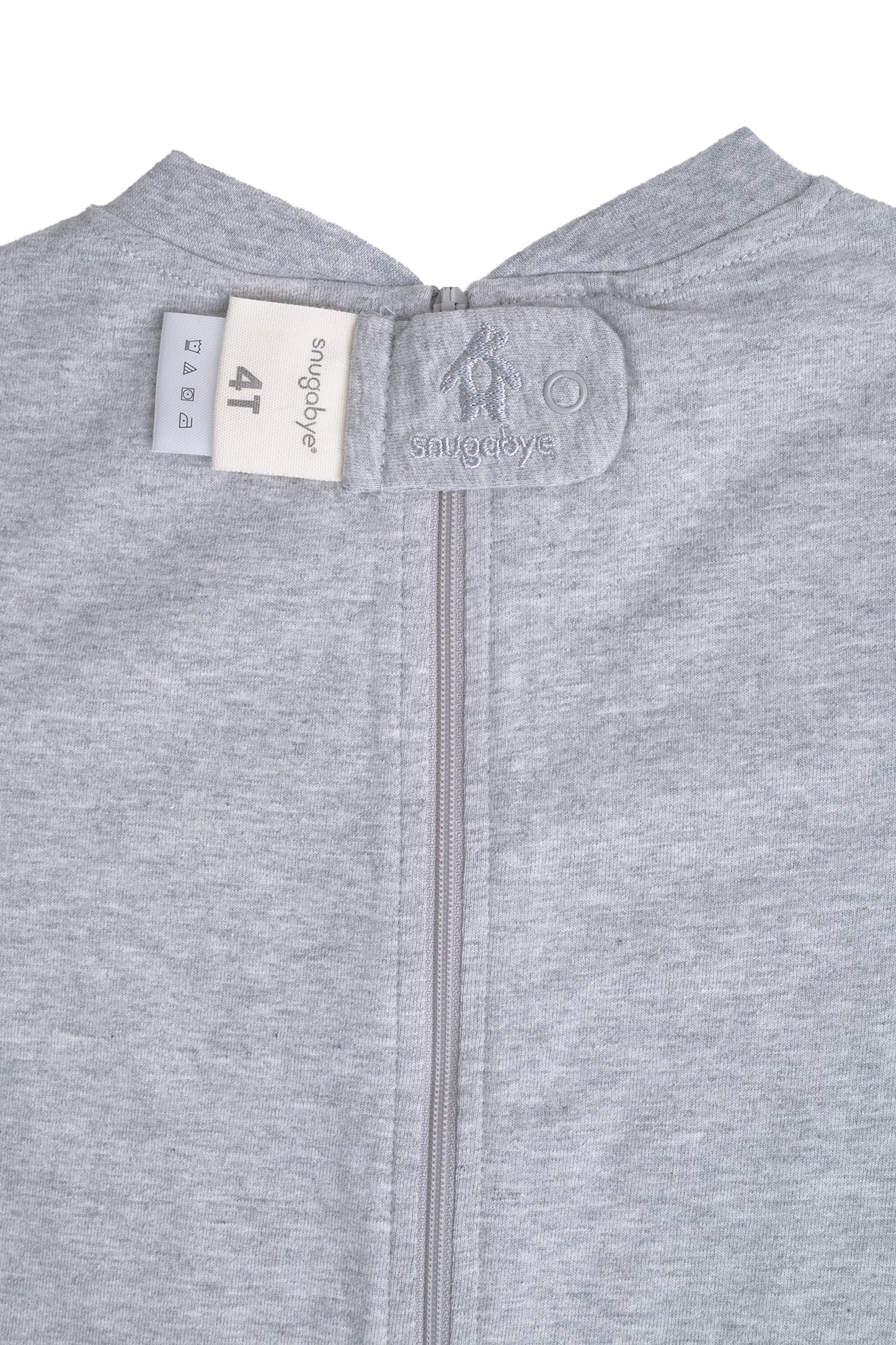 Kids Heather Grey Lightweight Organic Cotton Adaptive, Anti-Strip, Back-Zip Romper