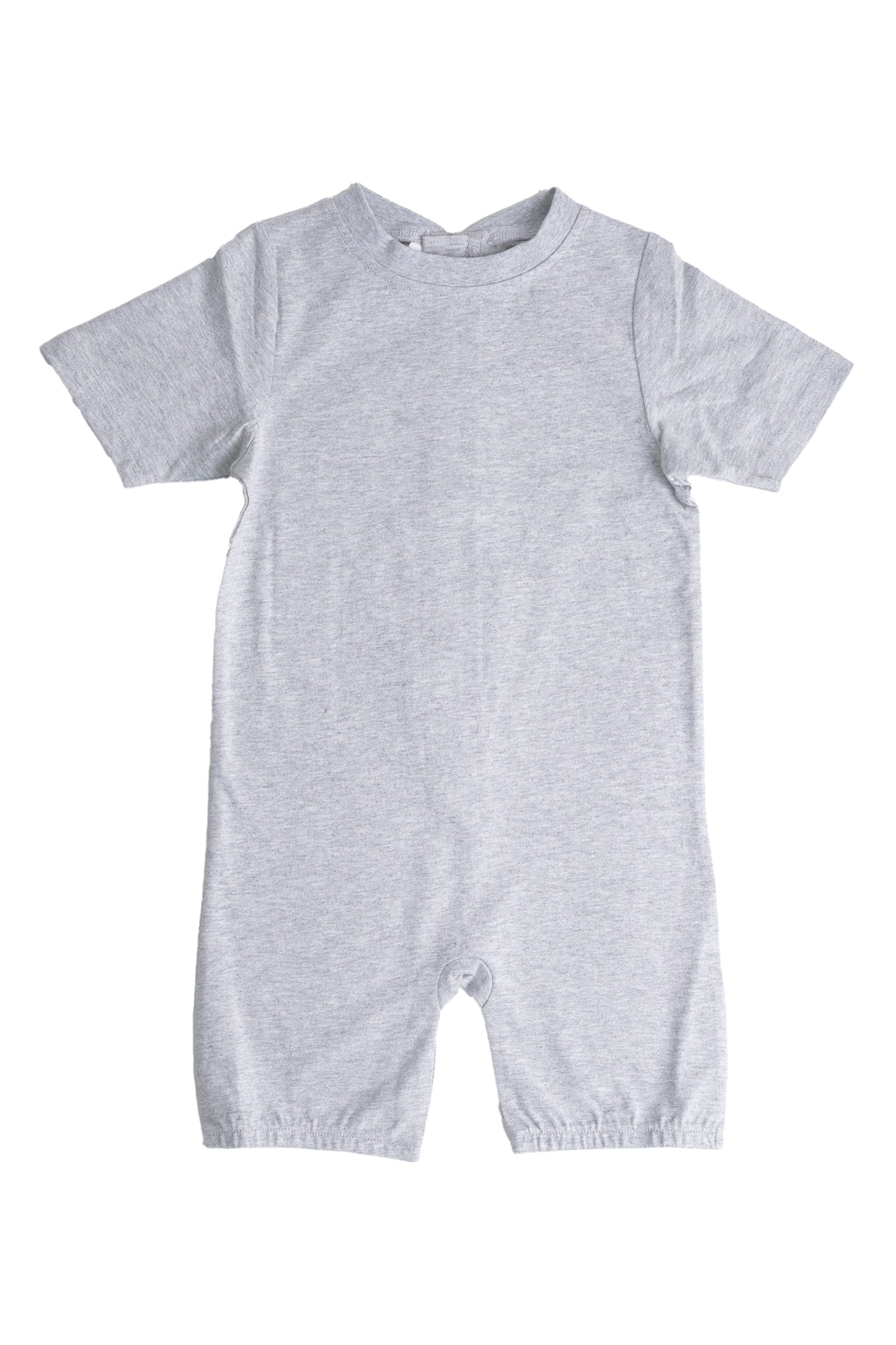 Kids Heather Grey Lightweight Organic Cotton Adaptive, Anti-Strip, Back-Zip Romper