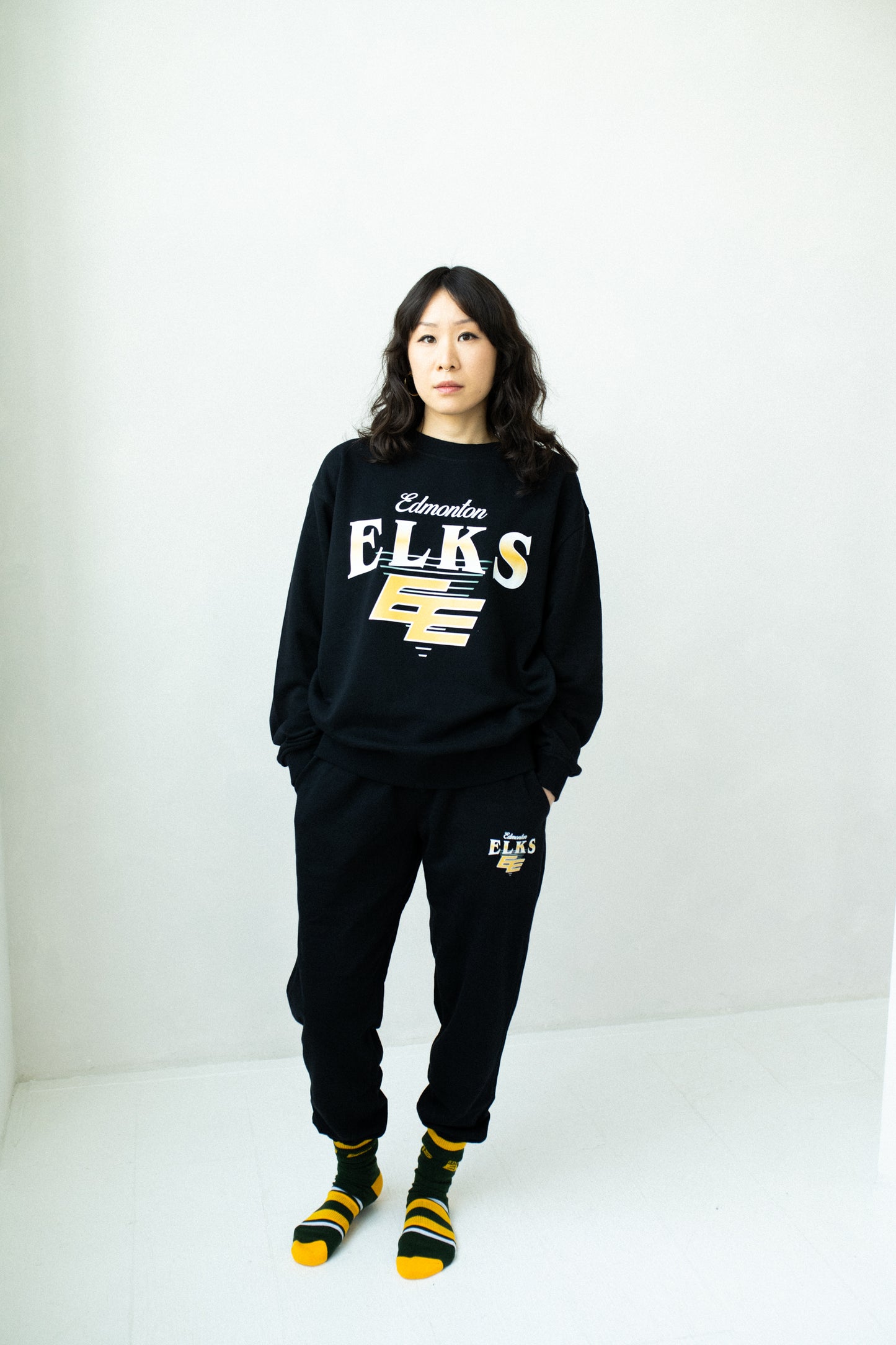 CFL Edmonton Elks Black Unisex Adult Matching French Terry Cotton Lounge Set