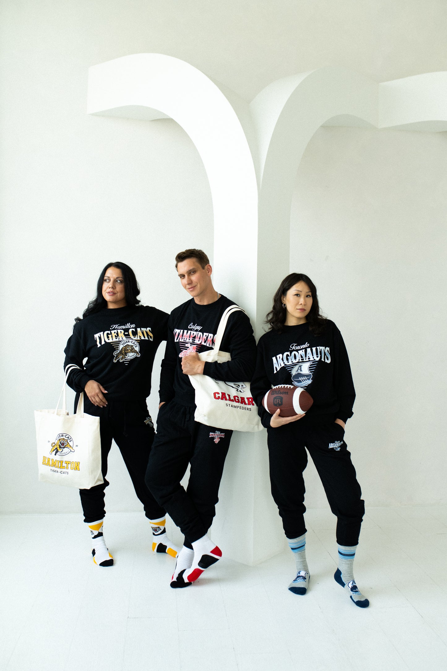 CFL Calgary Stampeders Black Unisex Adult Matching French Terry Cotton Lounge Set