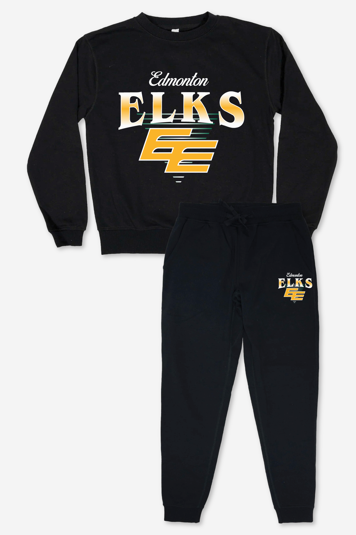 CFL Edmonton Elks Black Unisex Adult Matching French Terry Cotton Lounge Set