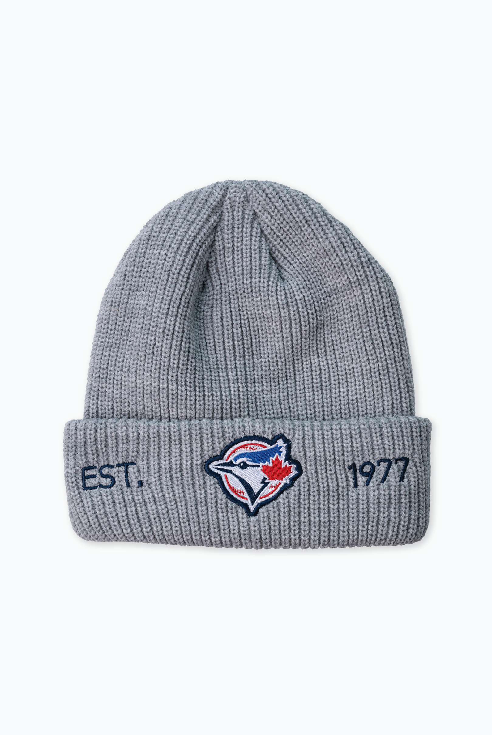 Adult MLB Toronto Blue Jays Ribbed Cuff Beanie with Embroidered Logo