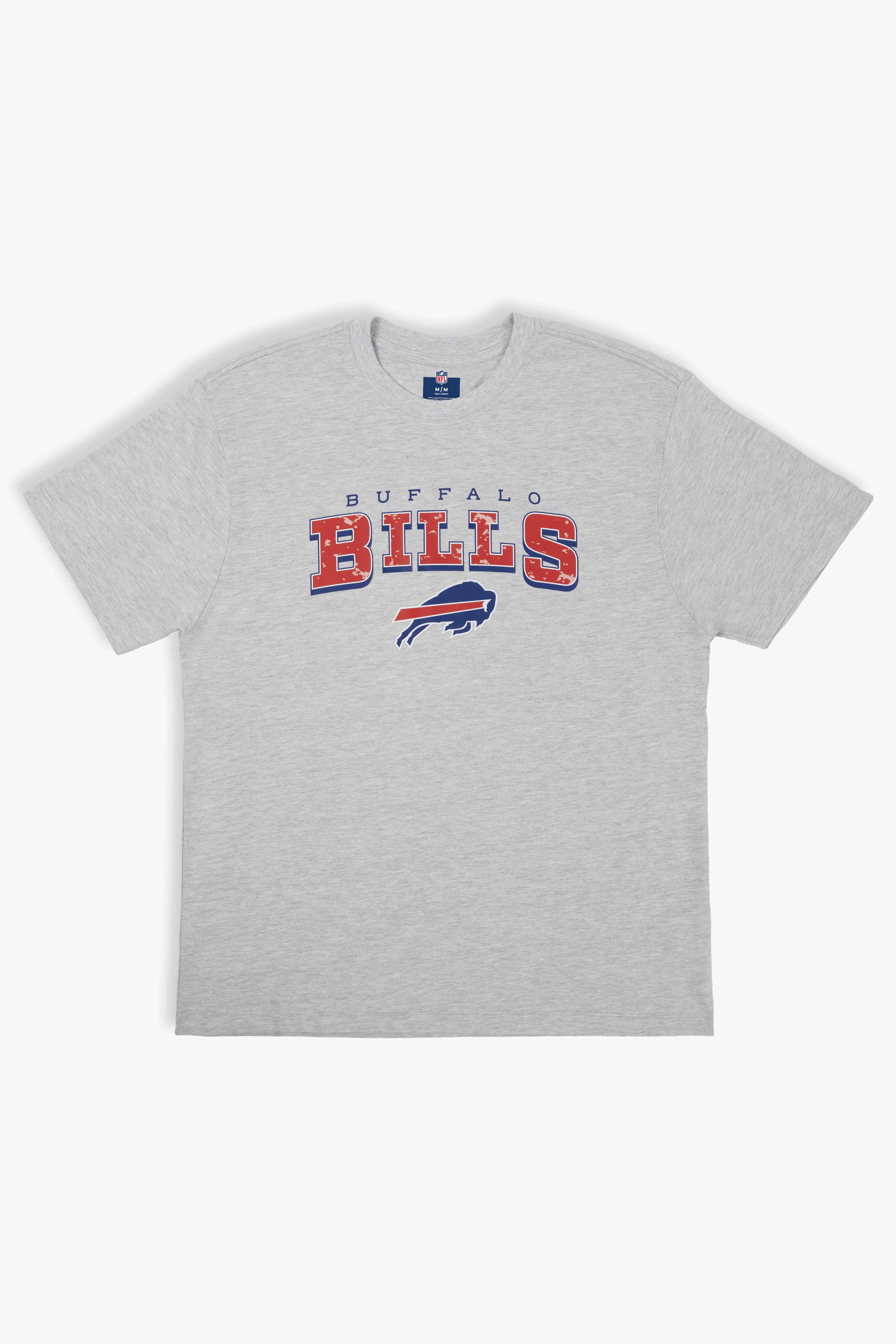 NFL Varsity T-Shirt for Adults in Heather Grey, Ultra Soft 100% Cotton Boxy Fit, XS-XXL