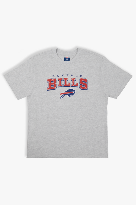 NFL Varsity T-Shirt for Adults in Heather Grey, Ultra Soft 100% Cotton Boxy Fit, XS-XXL