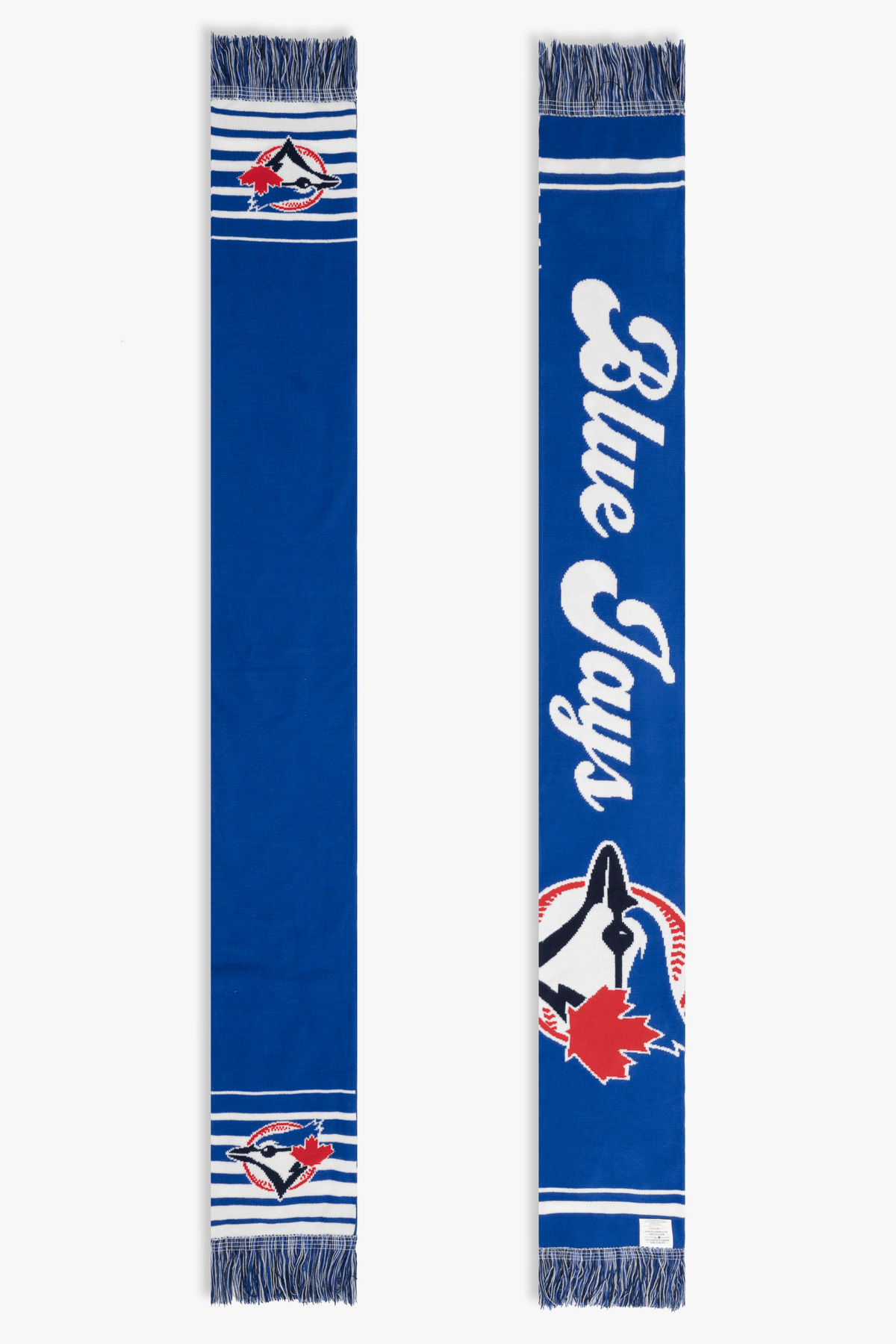 Toronto Blue Jays 2-Sided Fan Scarf, Double-Knit MLB Stadium Scarf with Fringe, One Size