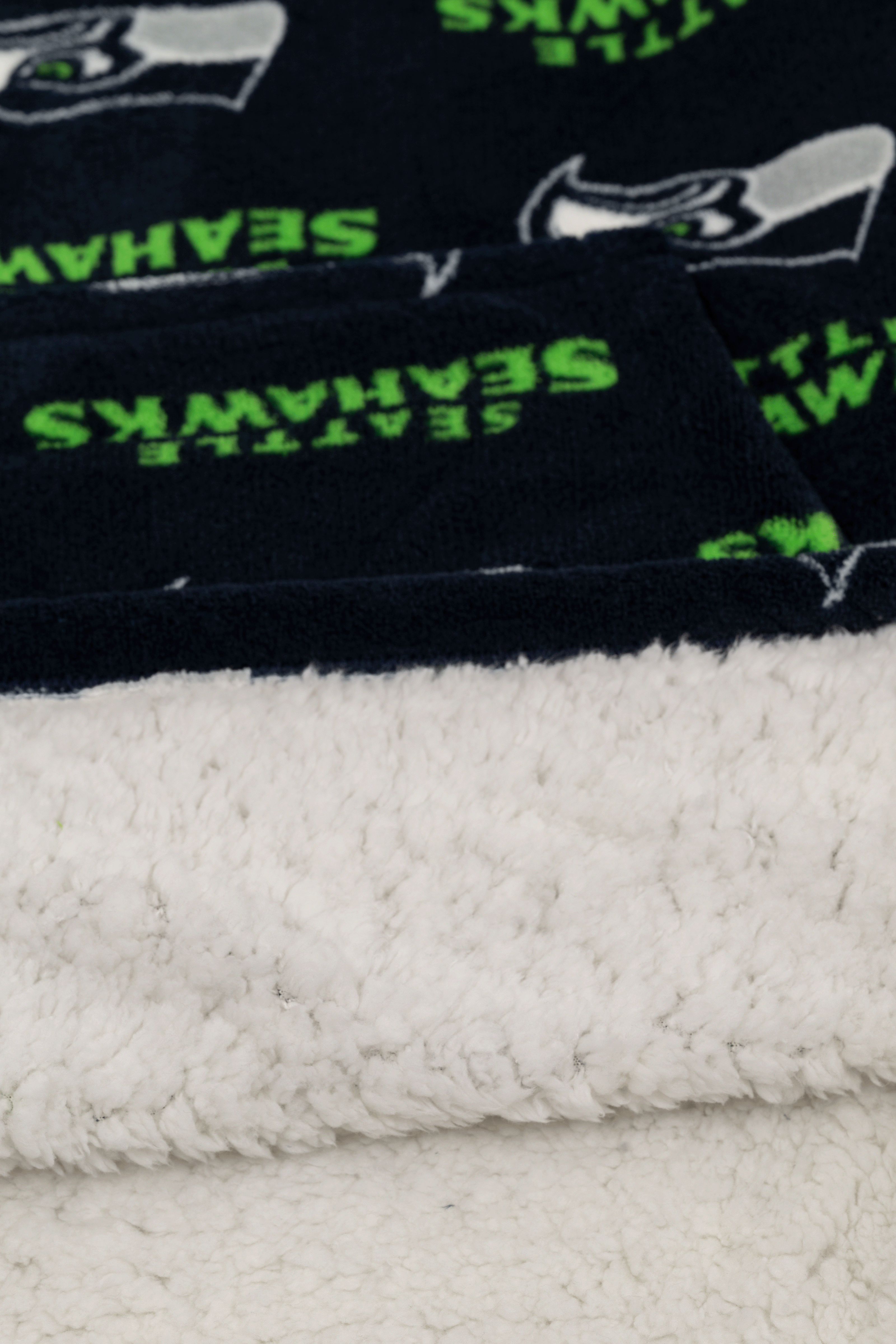 NFL Youth Seattle Seahawks Coral Fleece Blanket Hoodie, Oversized Kids Wearable Blanket, Sherpa Lined, S/M-M/L