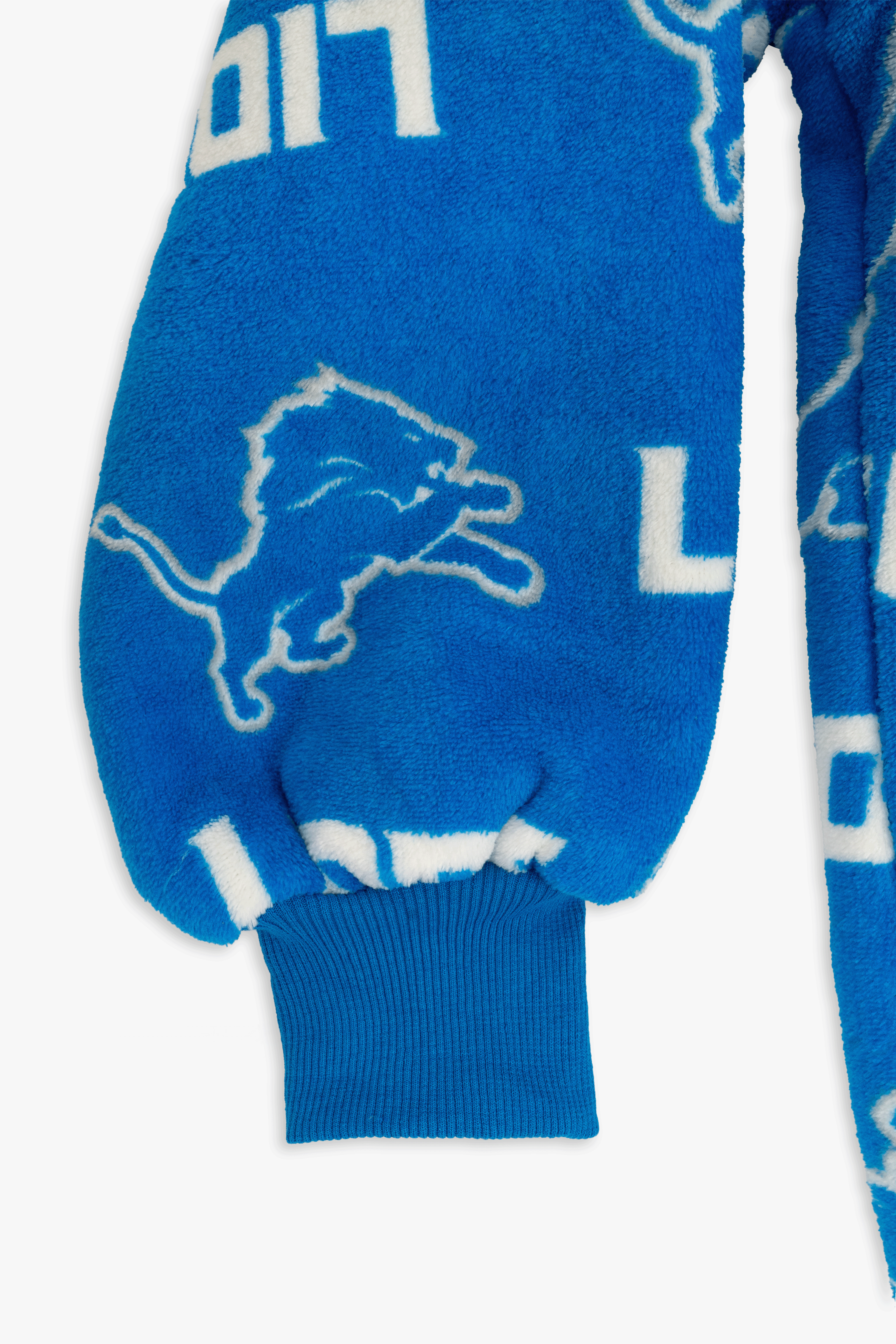 NFL Youth Detroit Lions Coral Fleece Blanket Hoodie, Oversized Kids Wearable Blanket, Sherpa Lined, S/M-L/XL