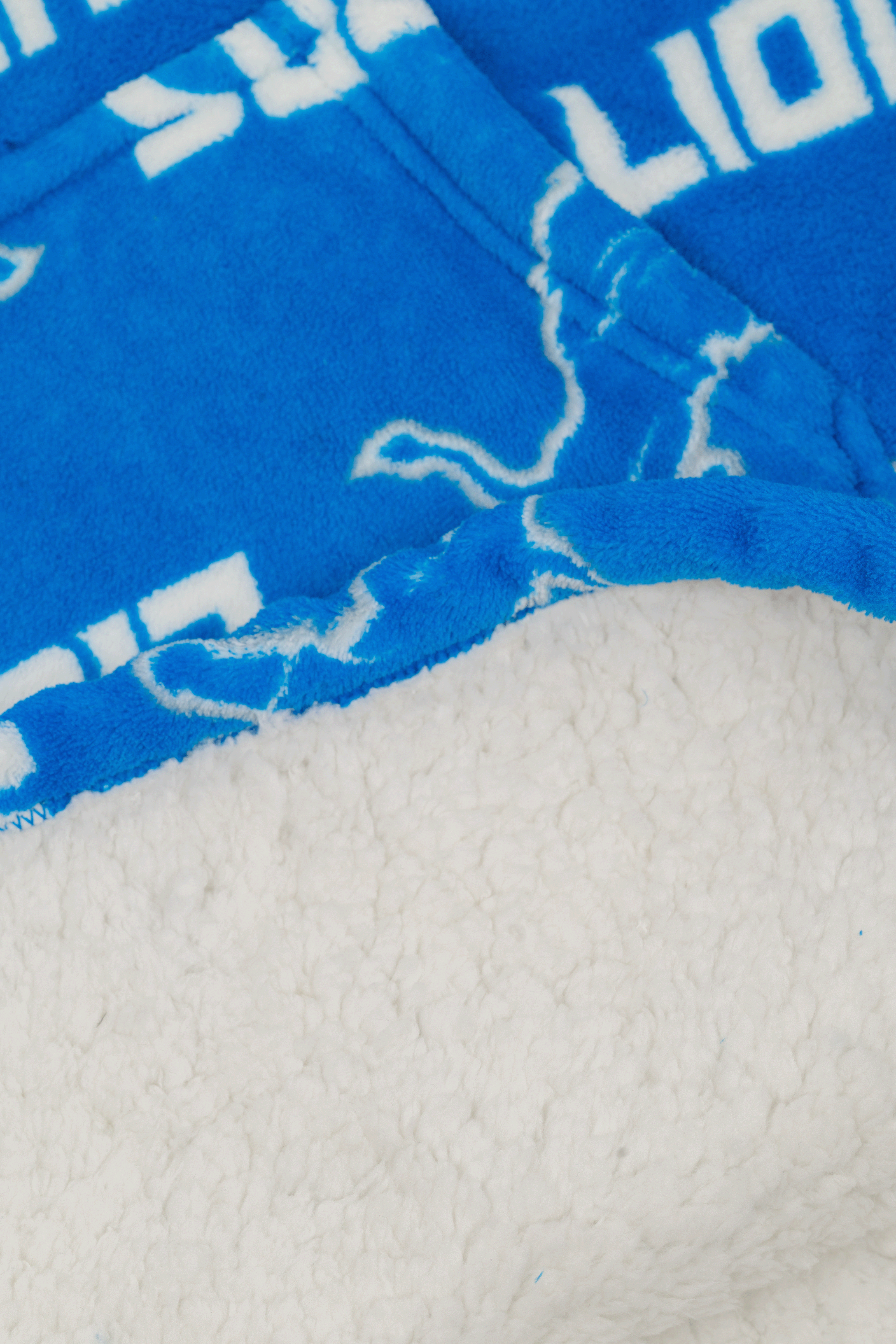 NFL Youth Detroit Lions Coral Fleece Blanket Hoodie, Oversized Kids Wearable Blanket, Sherpa Lined, S/M-L/XL