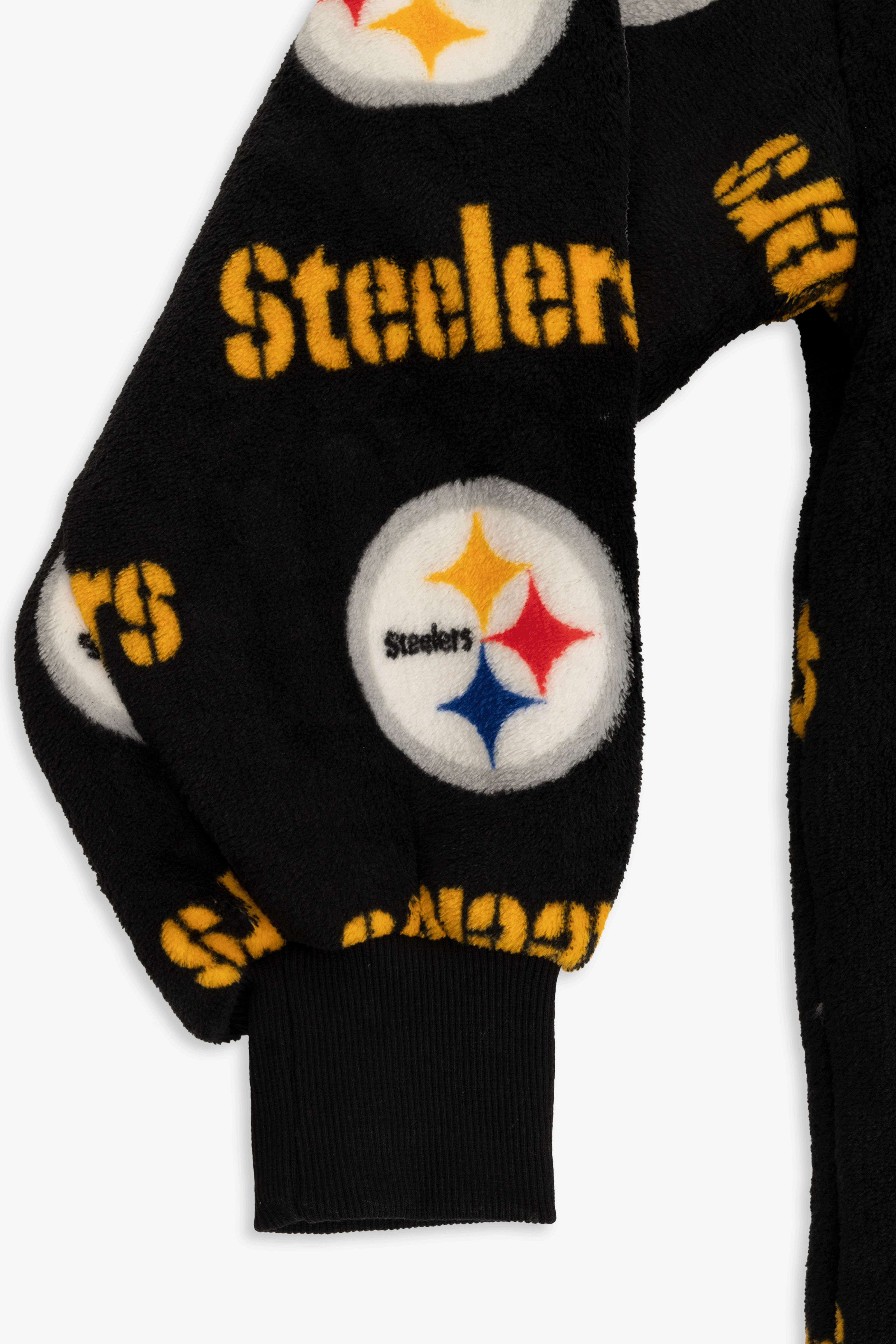 NFL Youth Pittsburgh Steelers Coral Fleece Blanket Hoodie, Oversized Kids Wearable Blanket, Sherpa Lined, S/M-L/XL