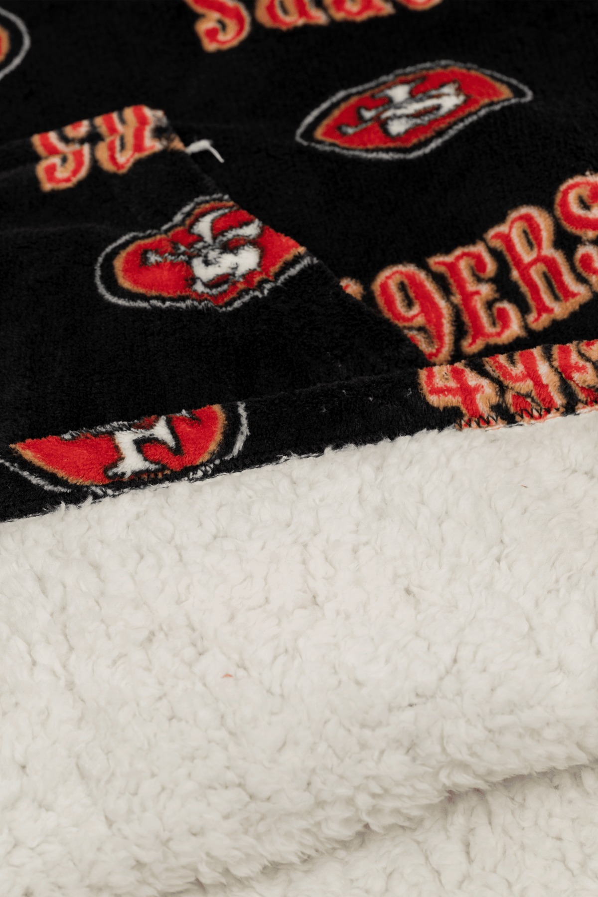 NFL Youth San Francisco 49ers Coral Fleece Blanket Hoodie, Oversized Kids Wearable Blanket, Sherpa Lined, S/M-L/XL