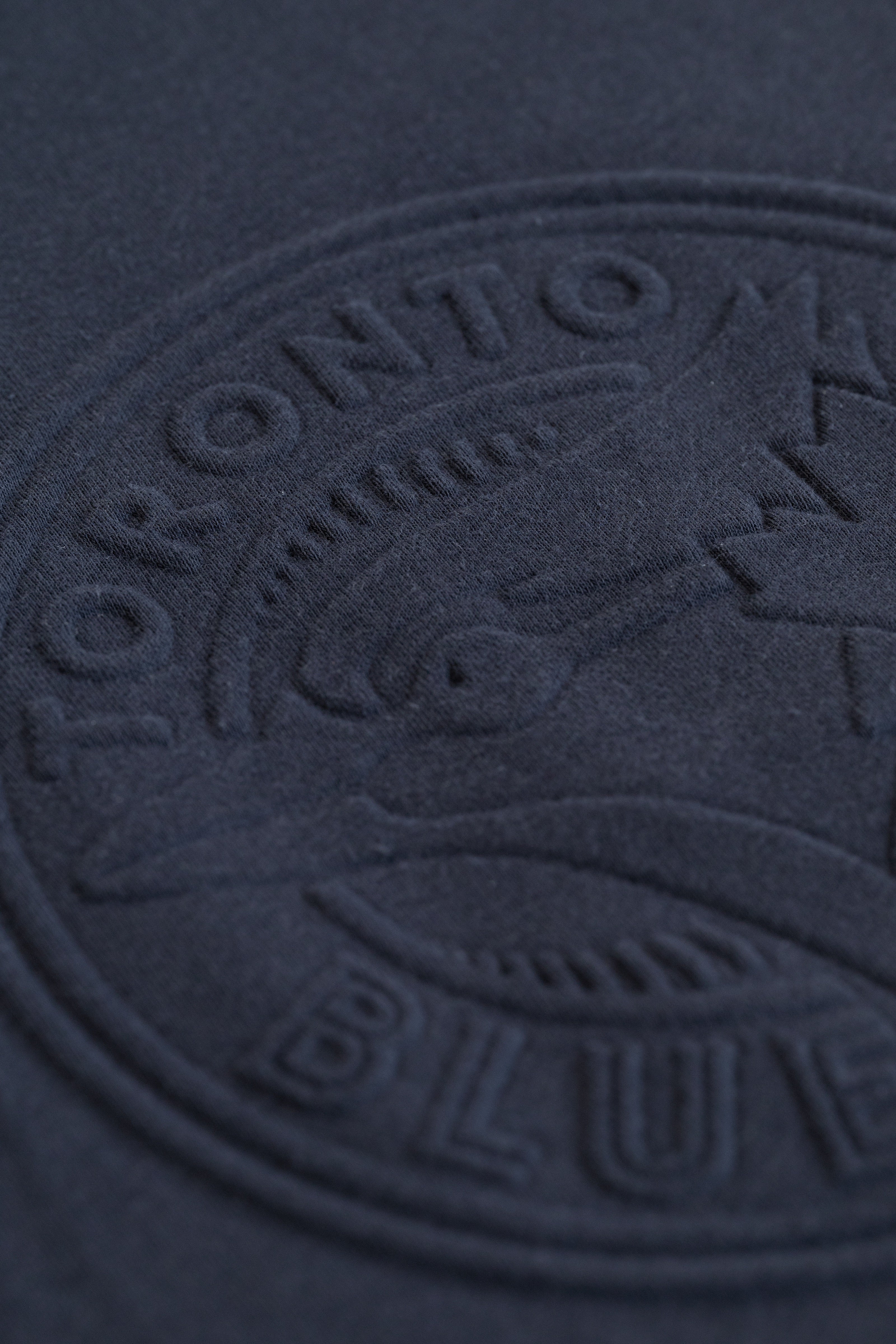 Toronto Blue Jays Crewneck Sweatshirt with Tonal Embossed Logo, MLB Fleece Sweater, Navy or Black
