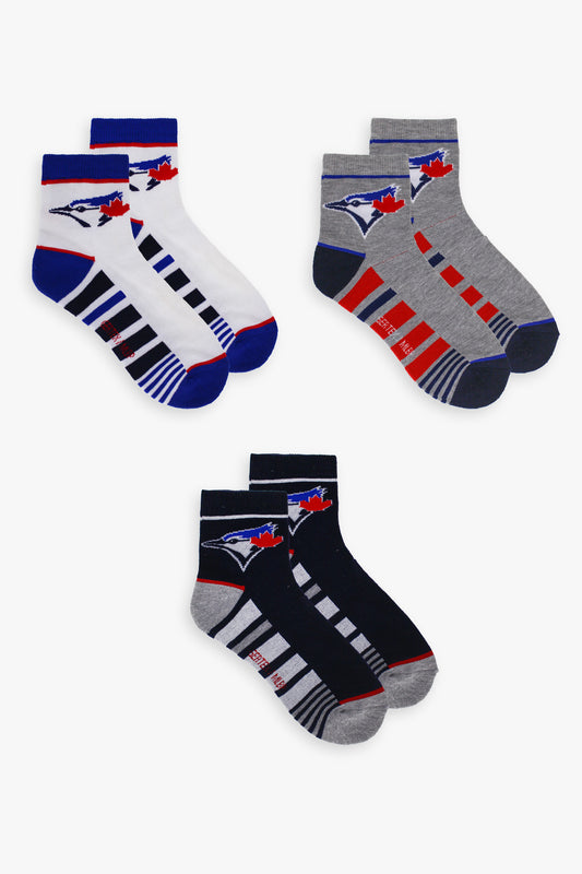 Gertex Toronto Blue Jays Men's 3-Pack Half Terry Quarter Socks