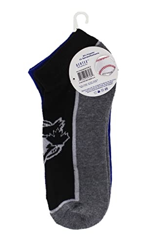 Gertex MLB Toronto Blue Jays Men's 3-Pack No Show Sport Athletic Socks | Sock Size 10-13, Shoe Size 7-12