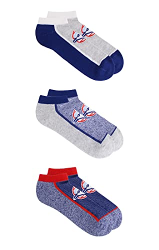 Gertex MLB Toronto Blue Jays Men's 3-Pack No Show Sport Athletic Socks | Sock Size 10-13, Shoe Size 7-12