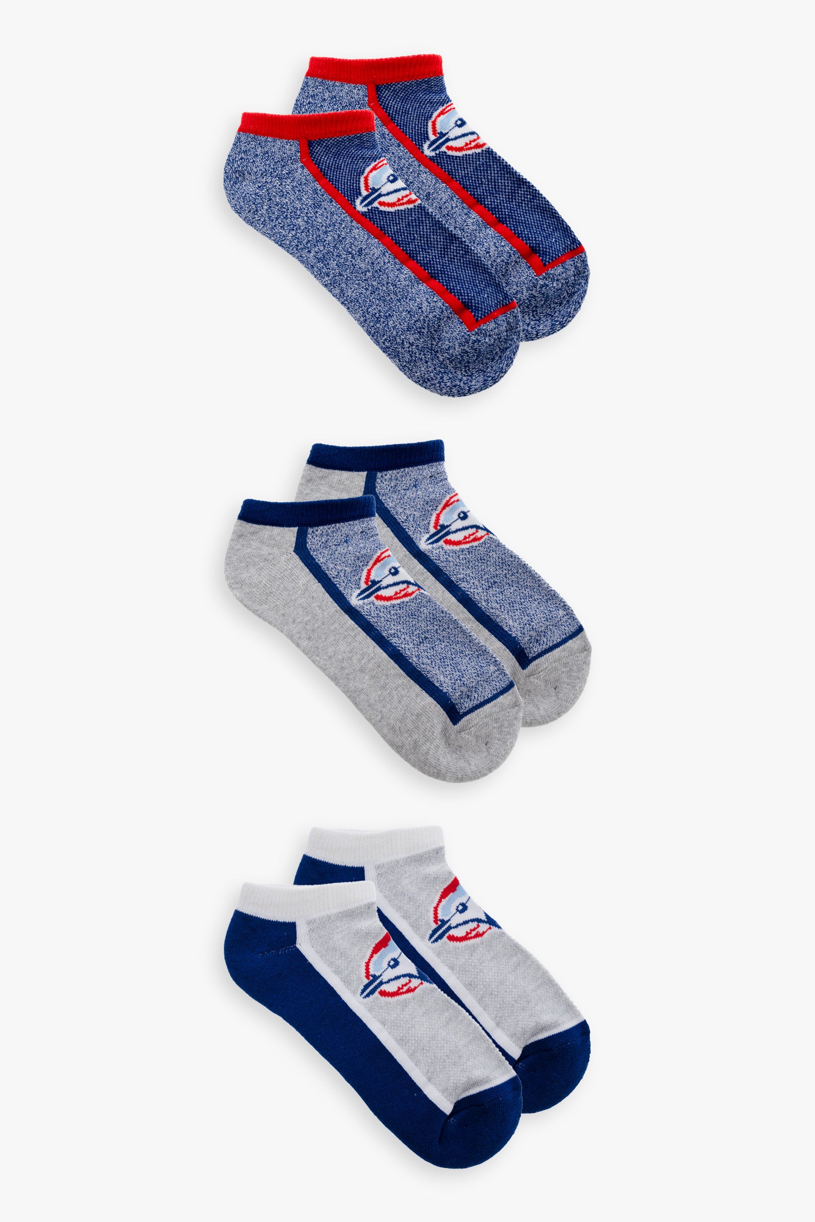 MLB Toronto Blue Jays Men's 3-Pack Cooperstown Collection No Show Ankle Socks
