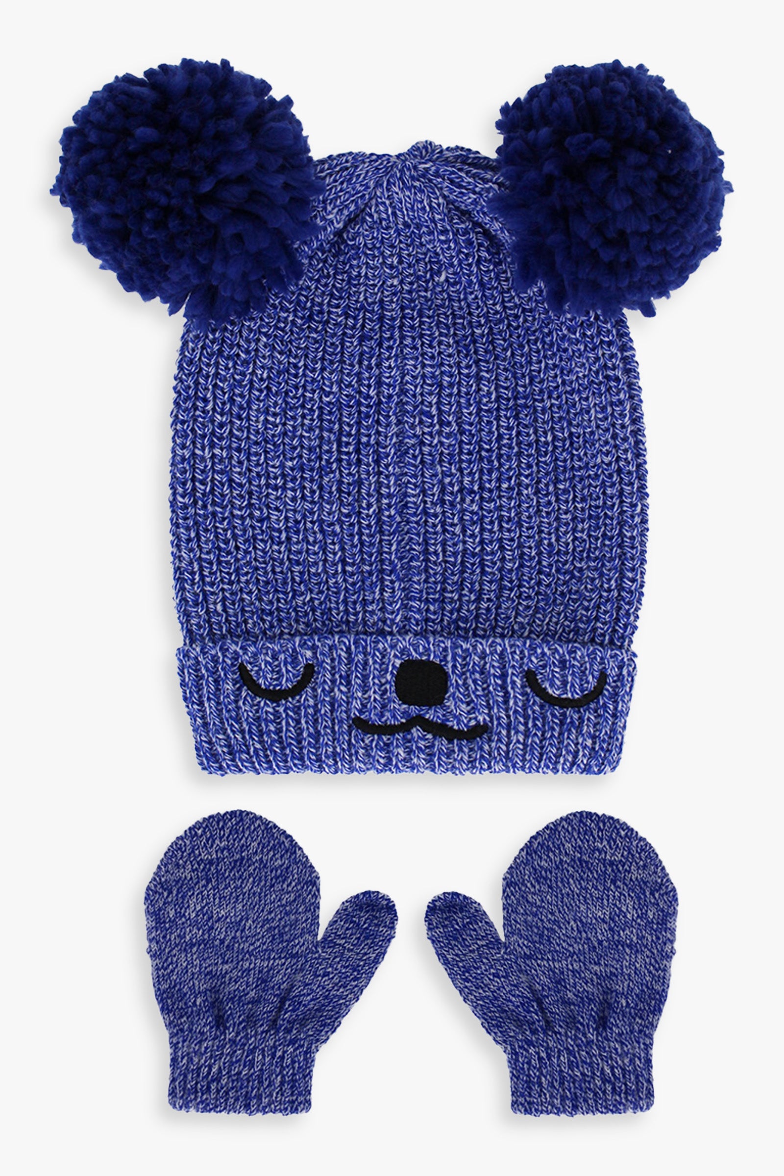 Infant Boy Critter Hat and Mitten set