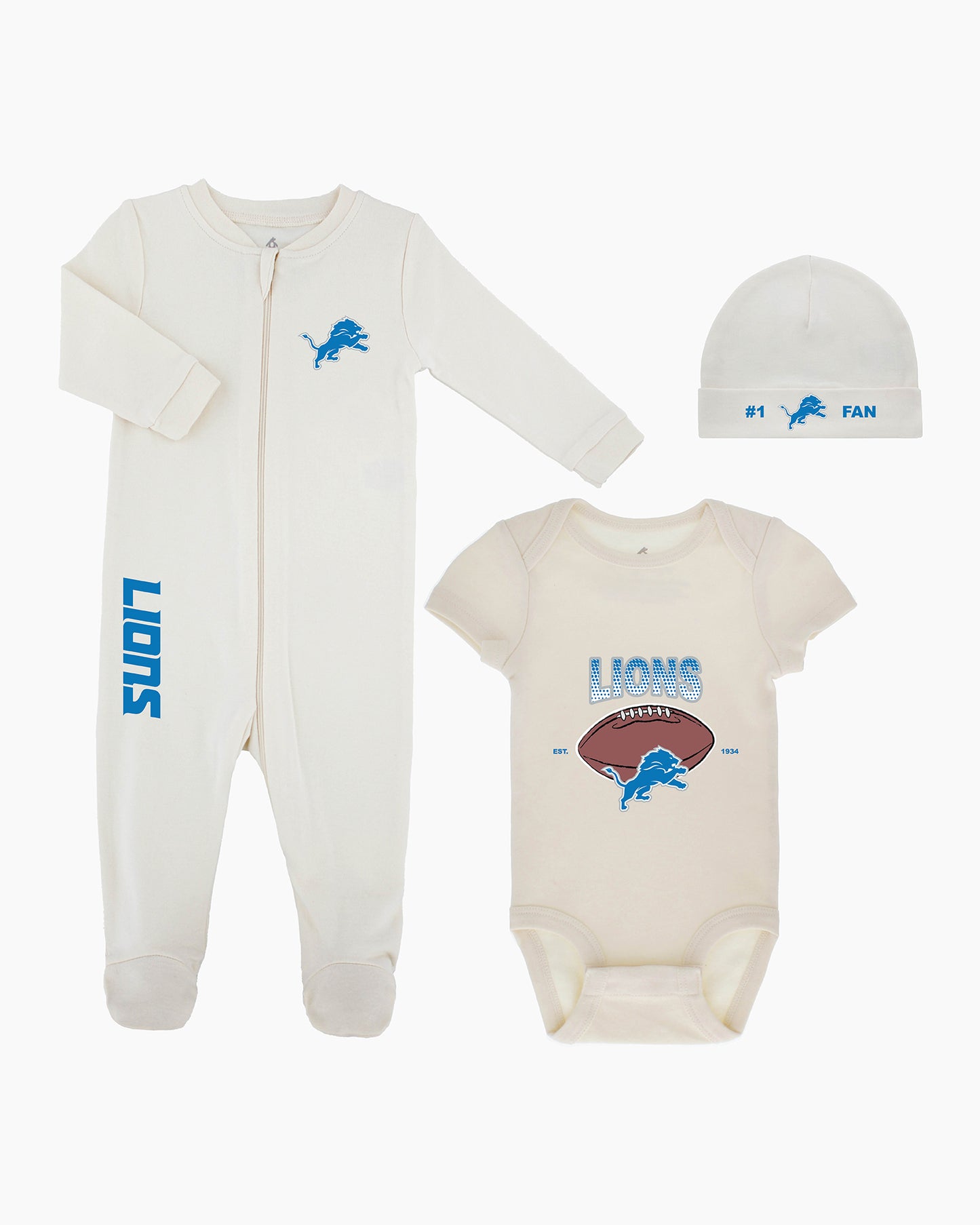 NFL Baby 3 Piece Layette Set - Detroit Lions