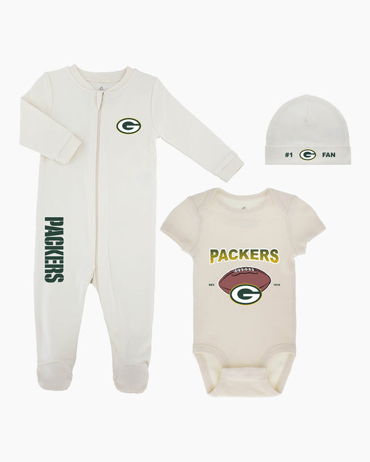 NFL Baby 3 Piece Layette Set - Green Bay Packers