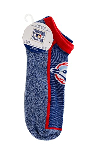 Gertex MLB Toronto Blue Jays Men's 3-Pack No Show Sport Athletic Socks | Sock Size 10-13, Shoe Size 7-12