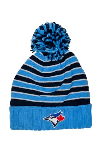 Gertex MLB Toronto Blue Jays Toddler Knit Icelandic Pom Toque Beanie Hat | Infant Toddler Size 2-3X