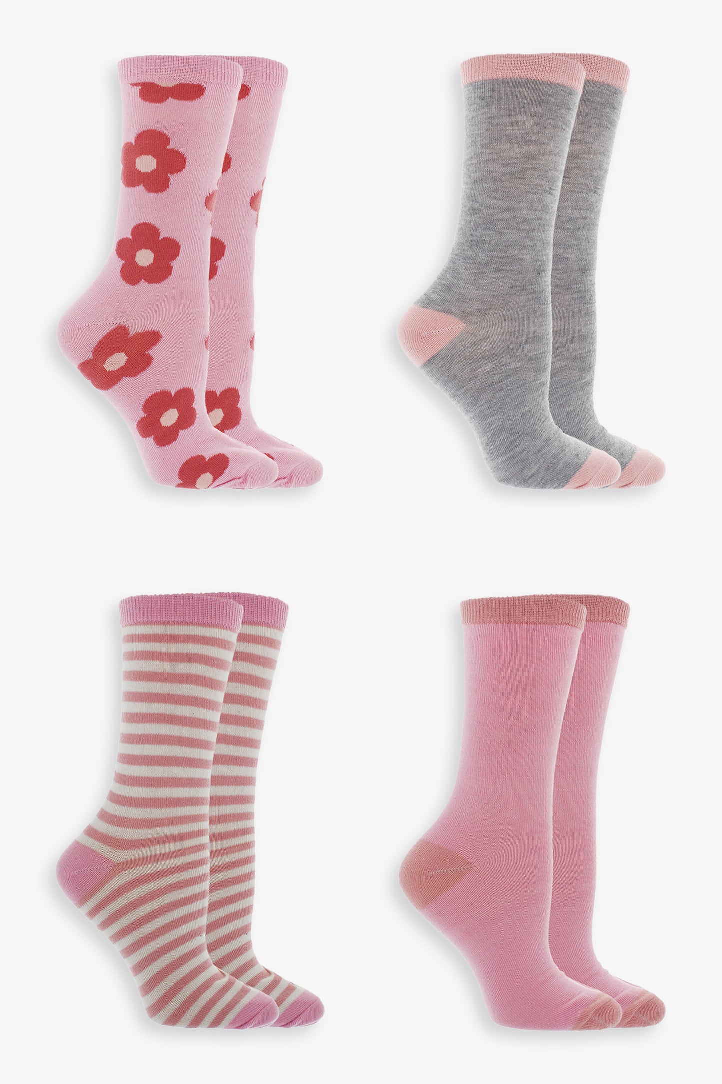 Graphic Ladies 4-Pack Crew Socks