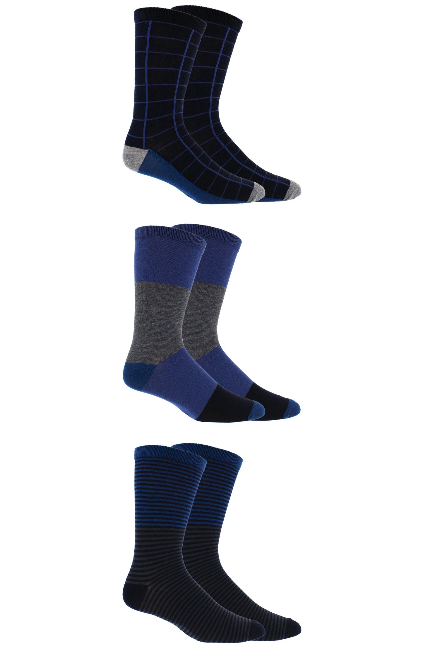 Men's 3-Pack Navy Dress Socks