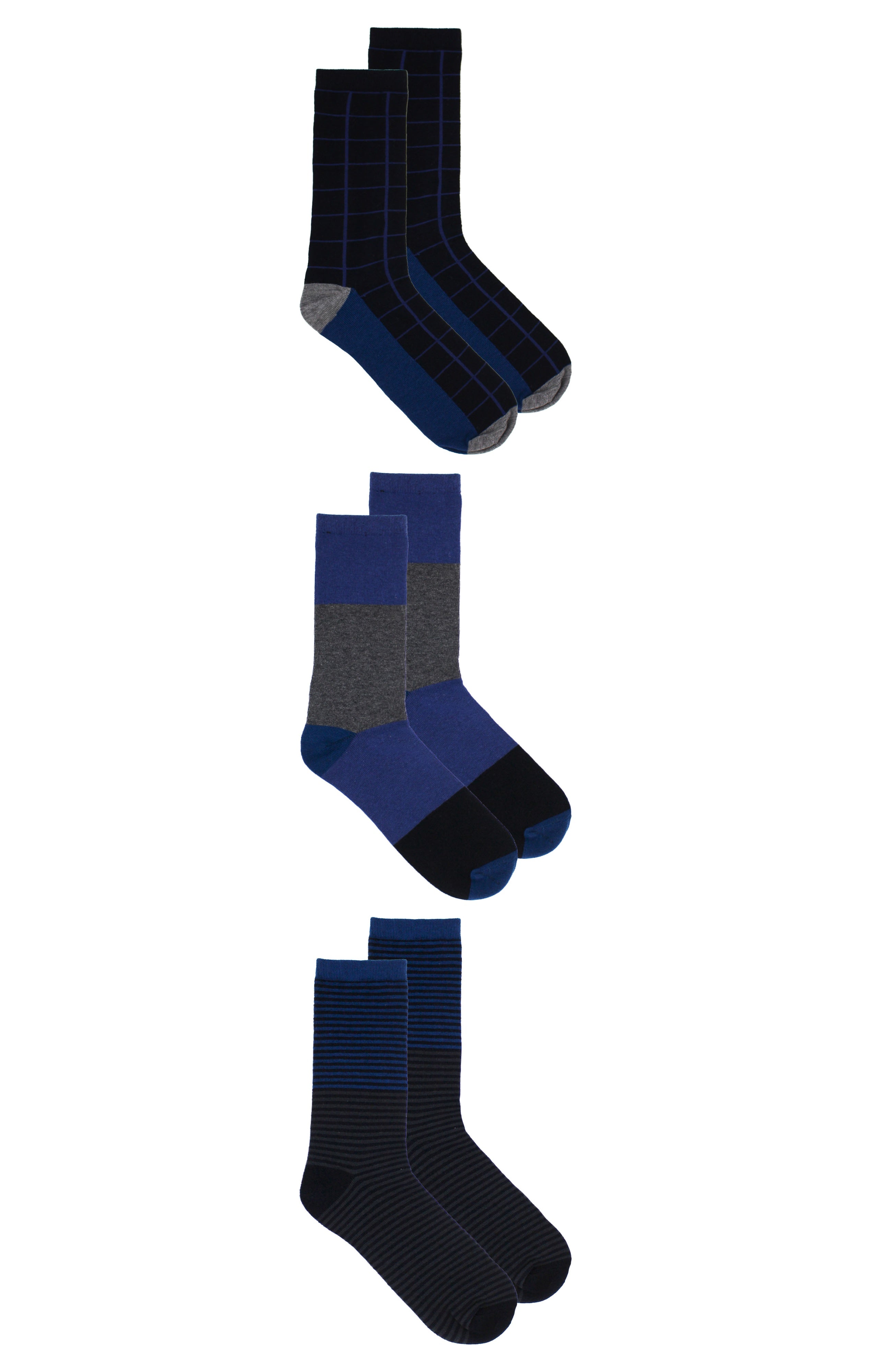 Men's 3-Pack Navy Dress Socks