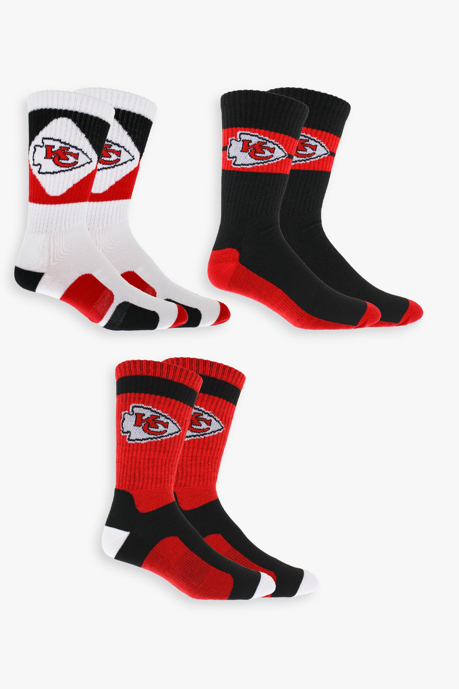 Gertex NFL Men's 3-Pack Sport Crew Fan Socks