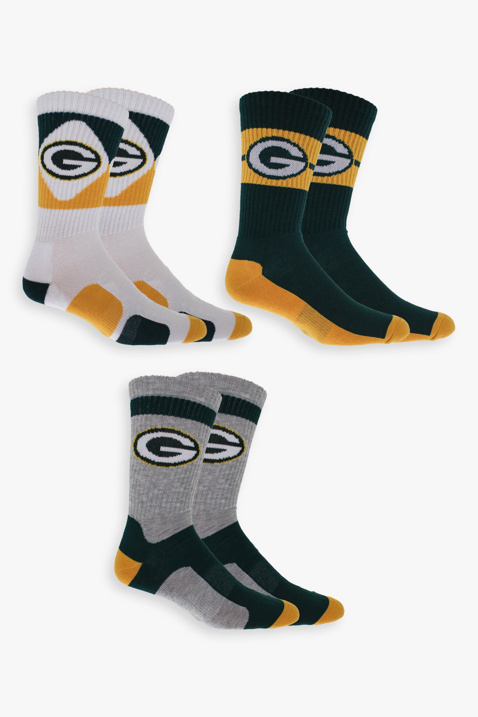 Gertex NFL Men's 3-Pack Sport Crew Fan Socks