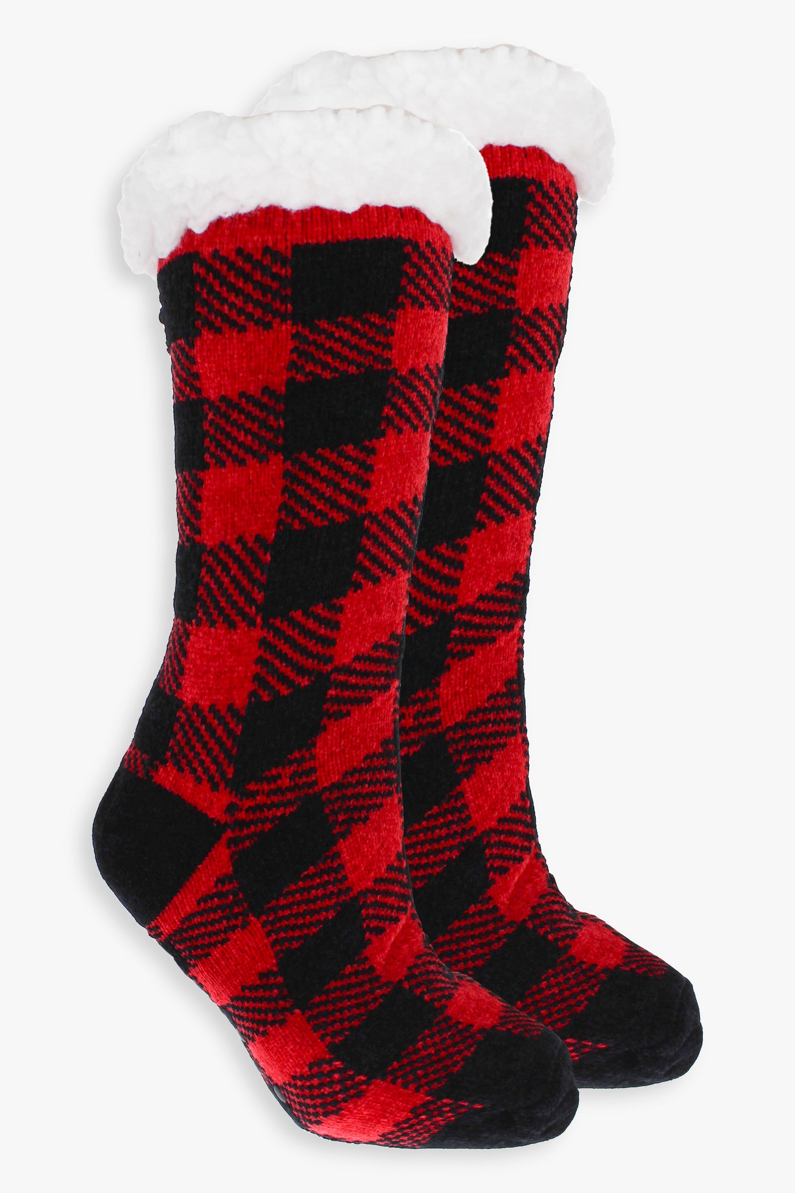 Great Northern Plaid Ladies Faux Shearling Lined Sock