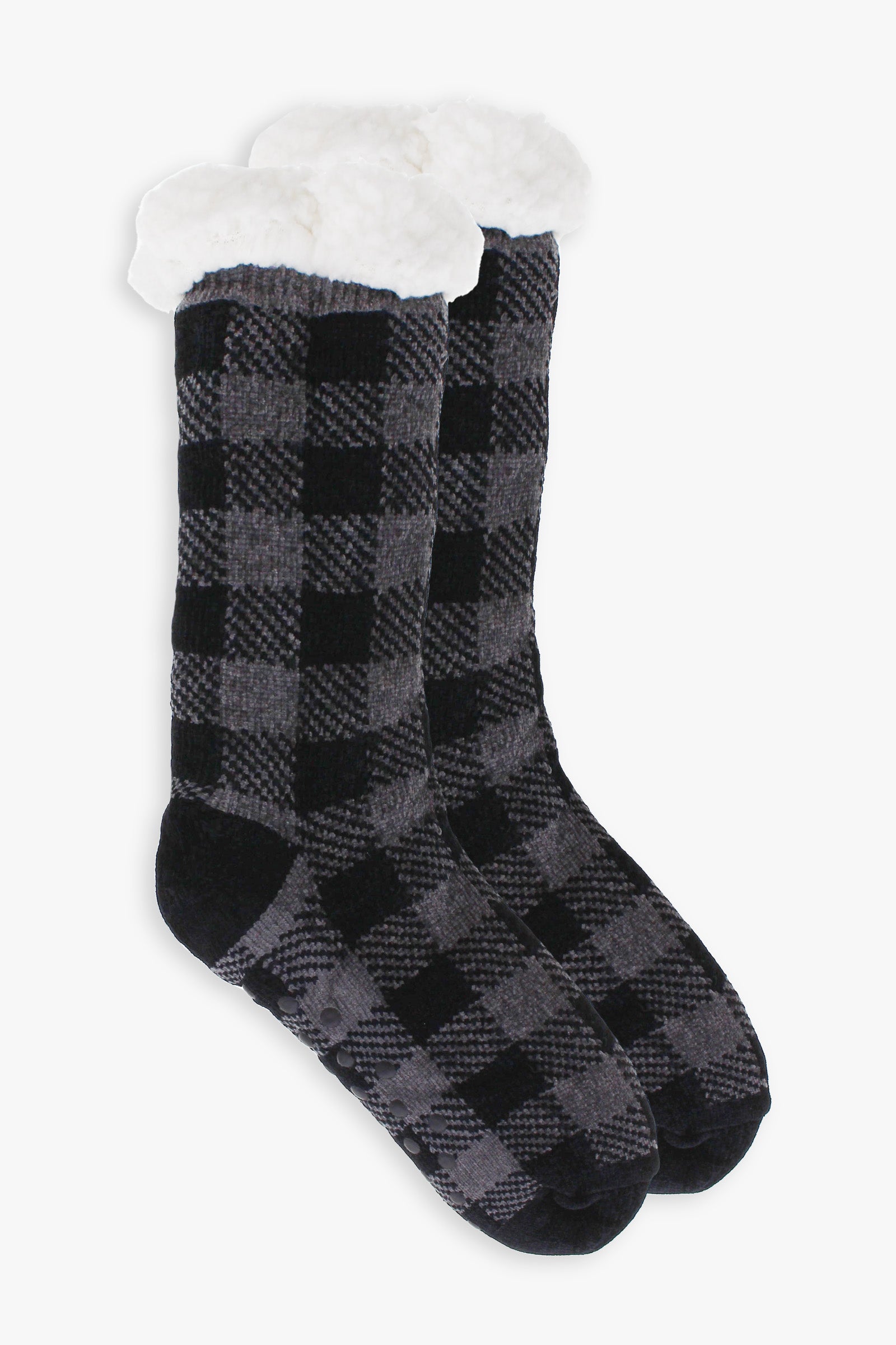 Great Northern Plaid Ladies Faux Shearling Lined Sock