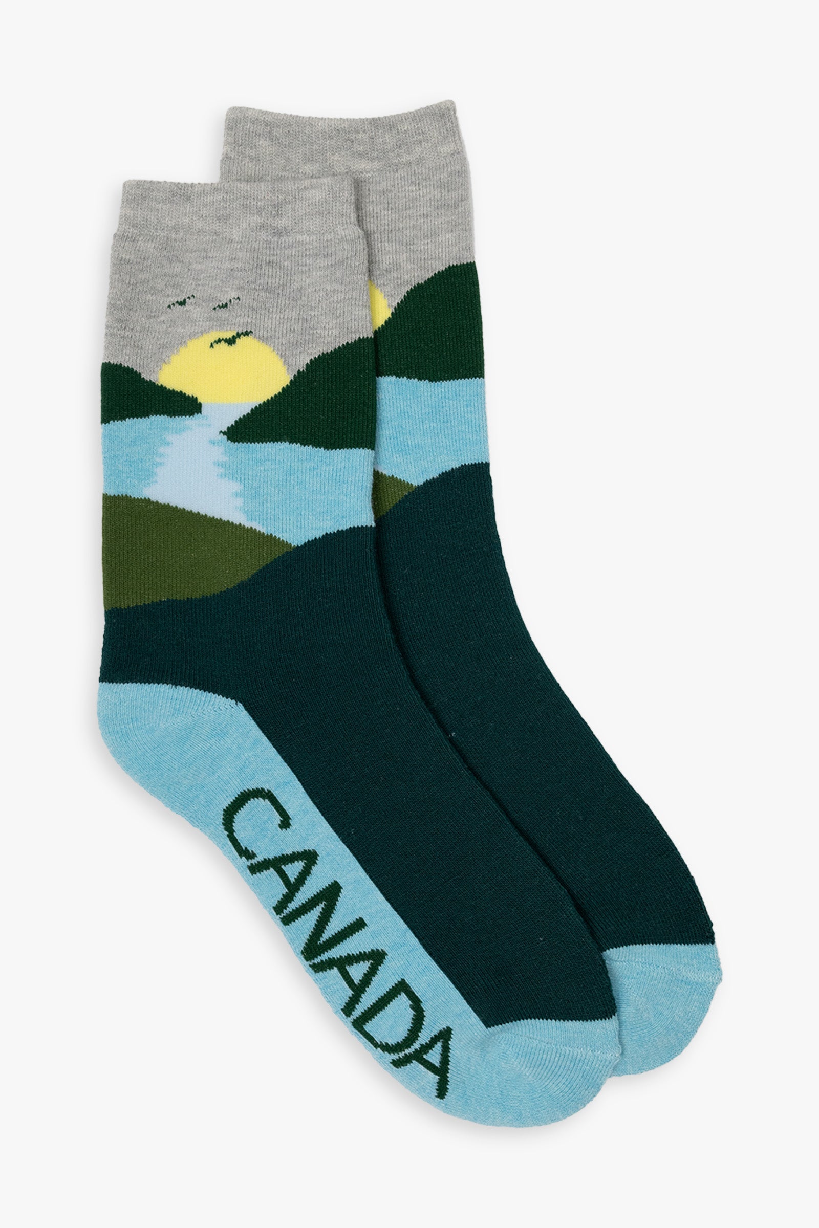 Great Northern Canada Landscape Ladies Full Terry Crew Socks