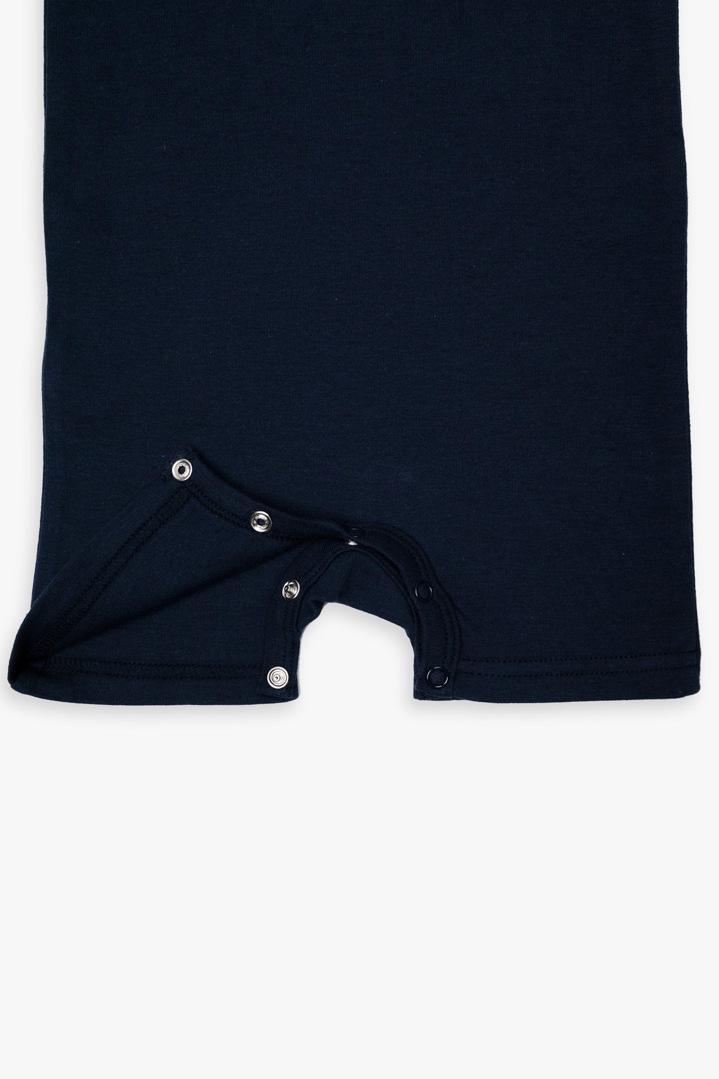 Navy Organic French Terry Cotton Baby Romper