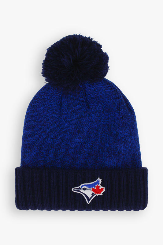 Gertex MLB Toronto Blue Jays Adult Men's Heavy Knit Pom Toque With 3D Embroidered Logo