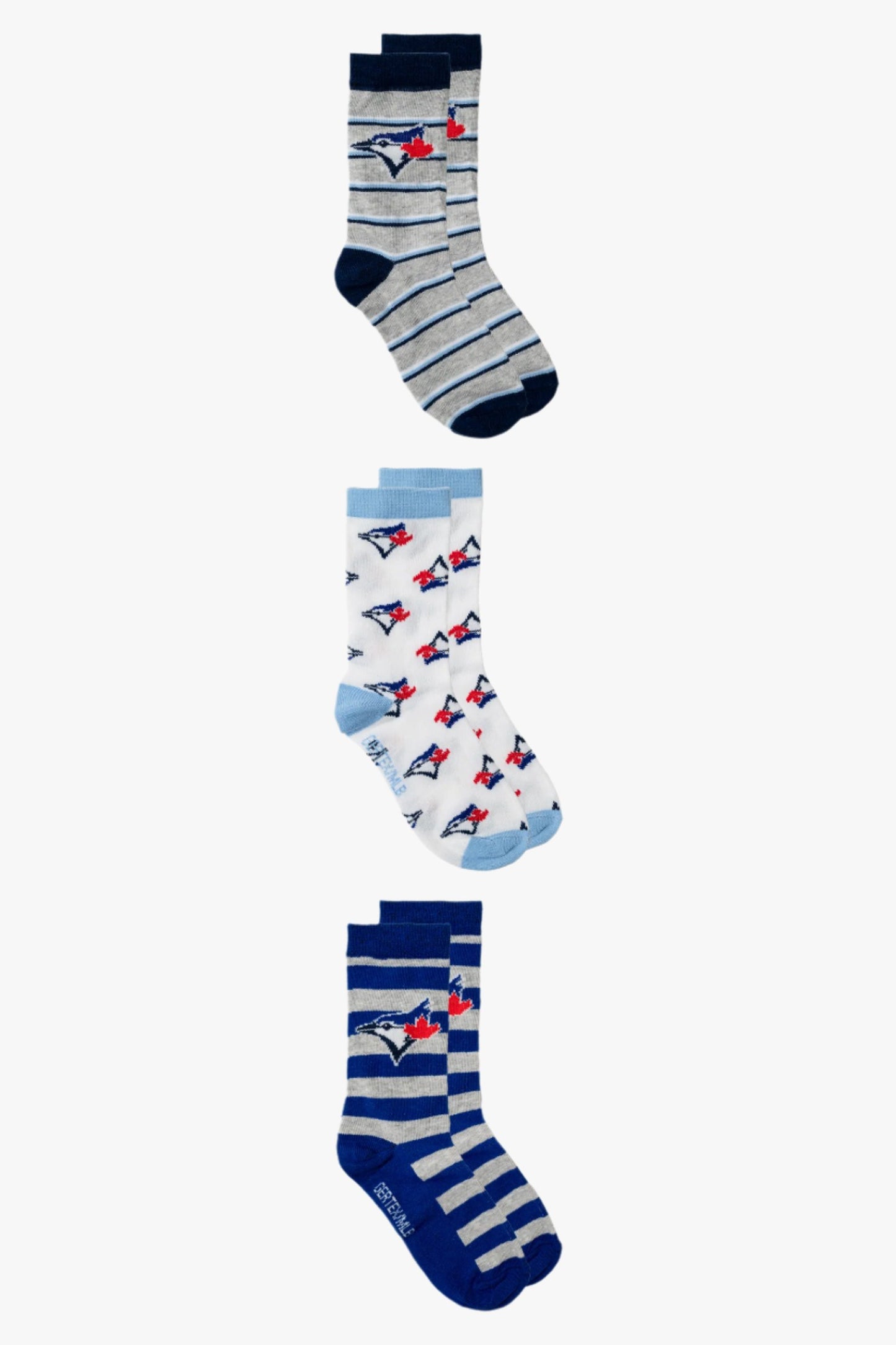 MLB Toronto Blue Jays Kids Boys 3-Pack Crew Socks