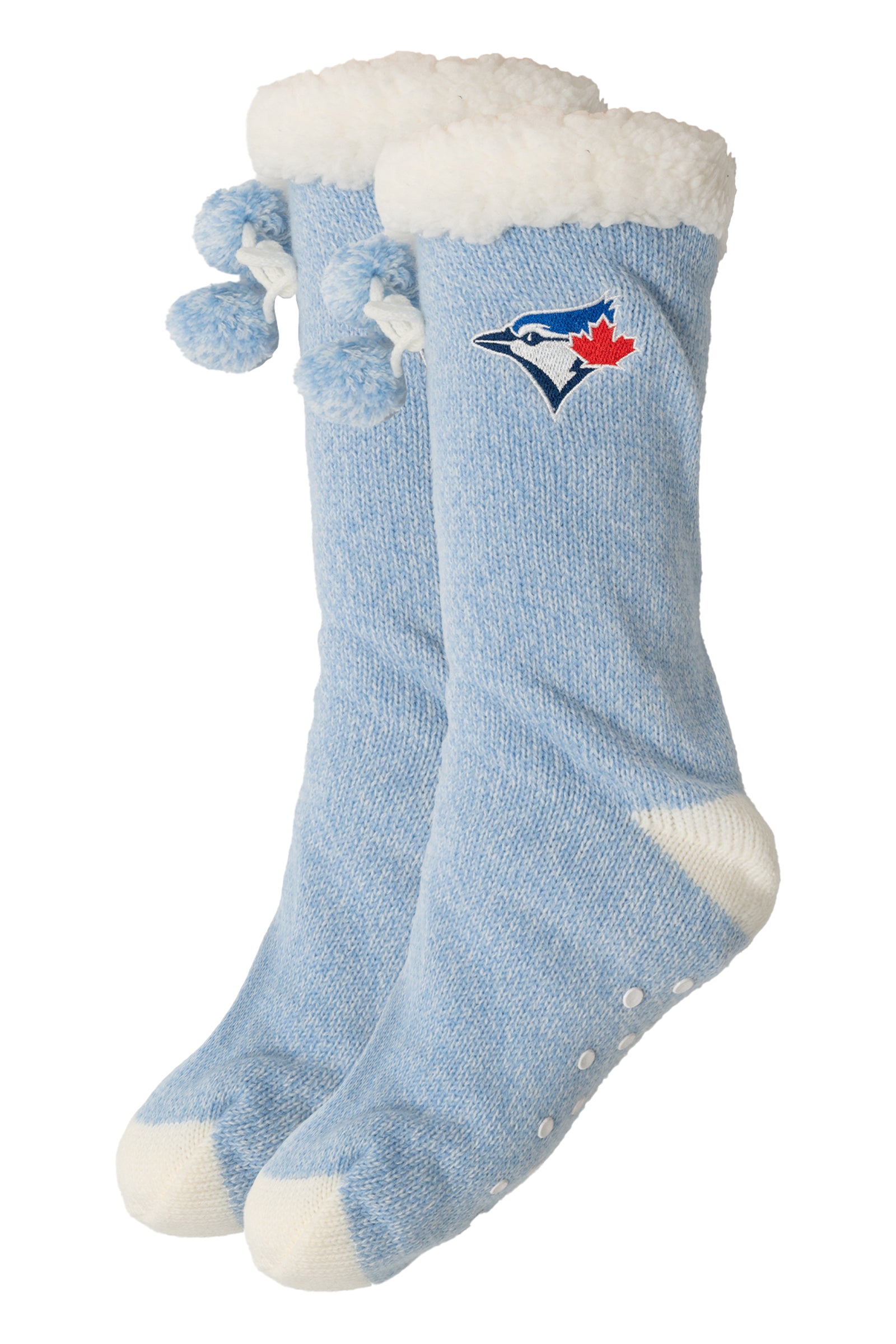 MLB Toronto Blue Jays Ladies Sherpa-Lined Slipper Socks With Slip Grip