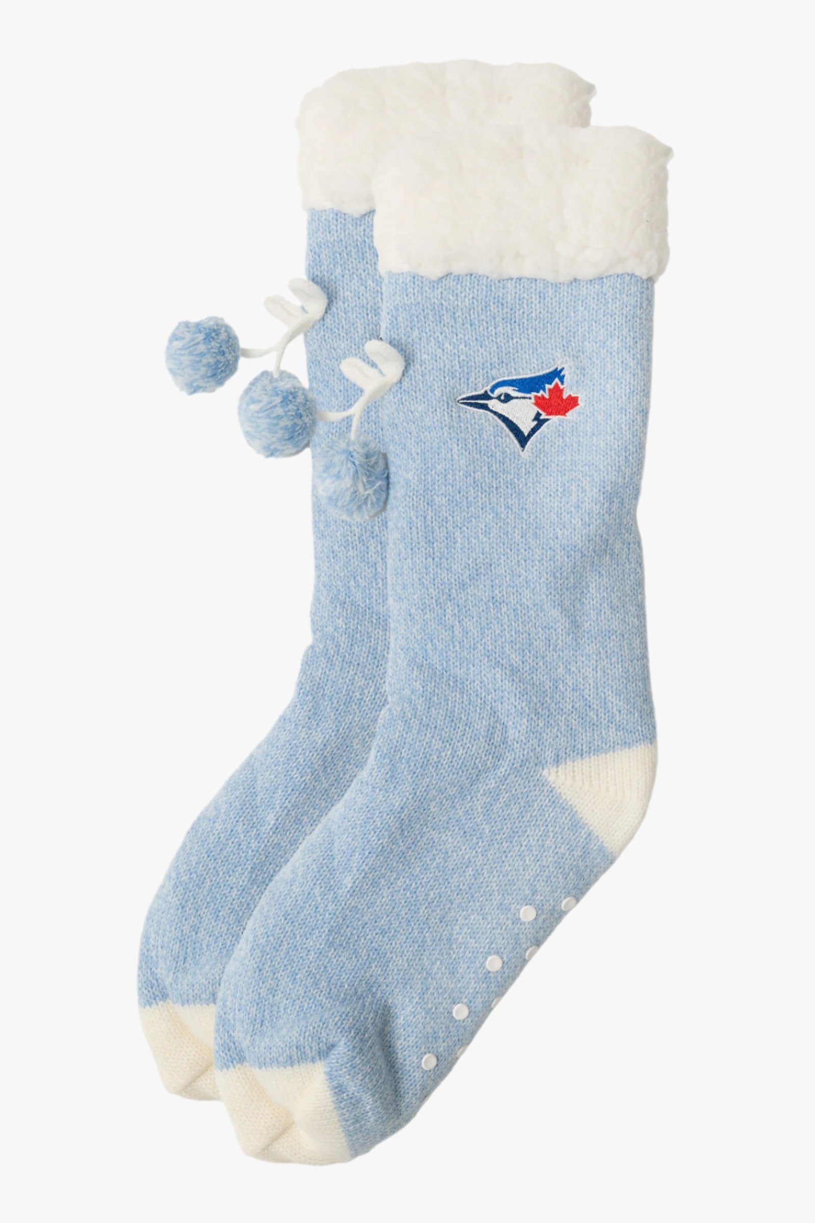 MLB Toronto Blue Jays Ladies Sherpa-Lined Slipper Socks With Slip Grip