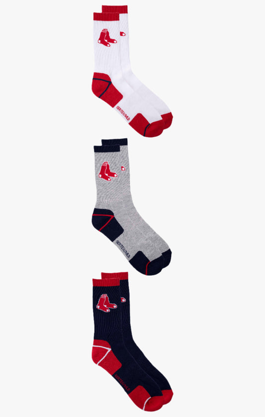 MLB Boston Red Sox Men's 3-Pack Sport Crew Socks