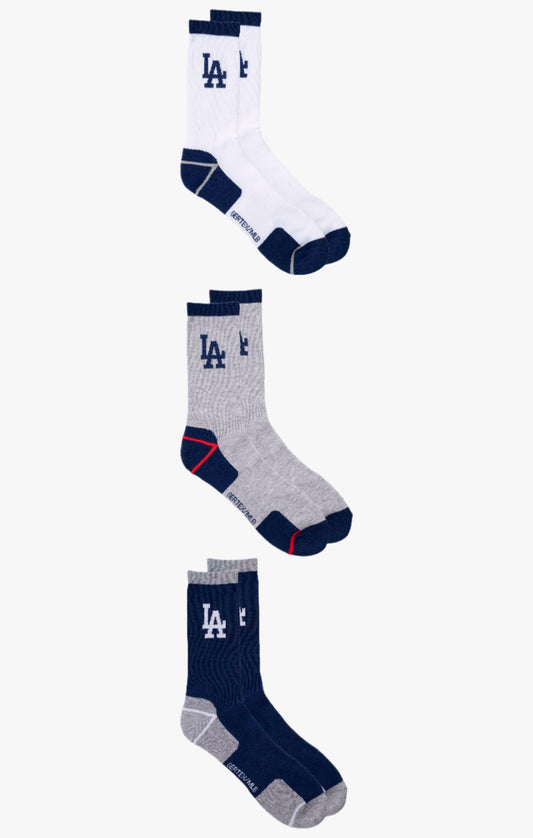 MLB Los Angeles Dodgers Men's 3-Pack Sport Crew Socks