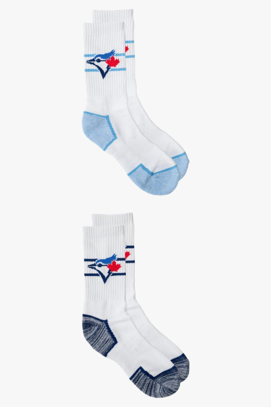 MLB Toronto Blue Jays Ladies 2-Pack Half Terry Cotton Crew Socks