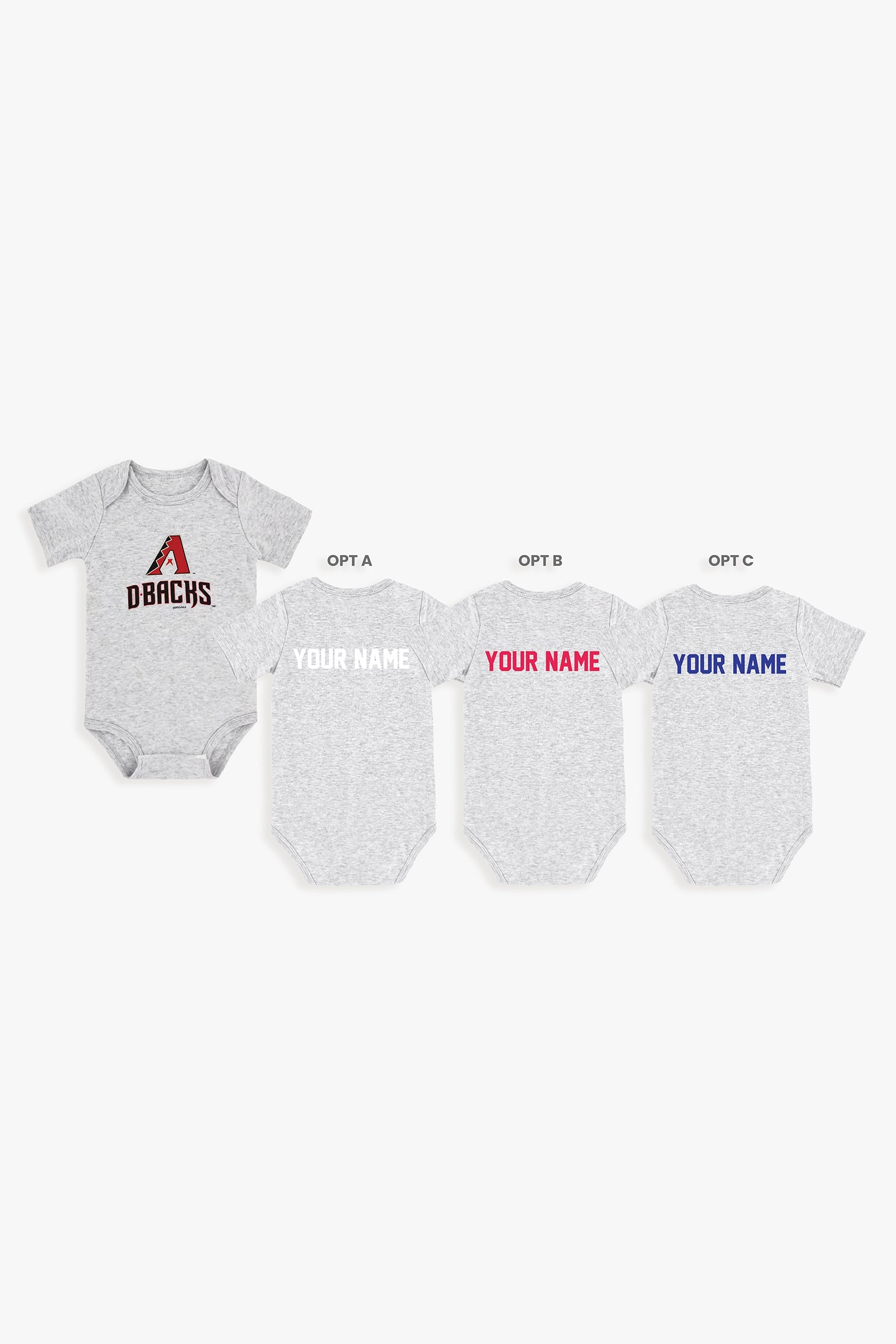 Gertex Customizable MLB Baby Onesie Bodysuit in Grey (3-6 Months)