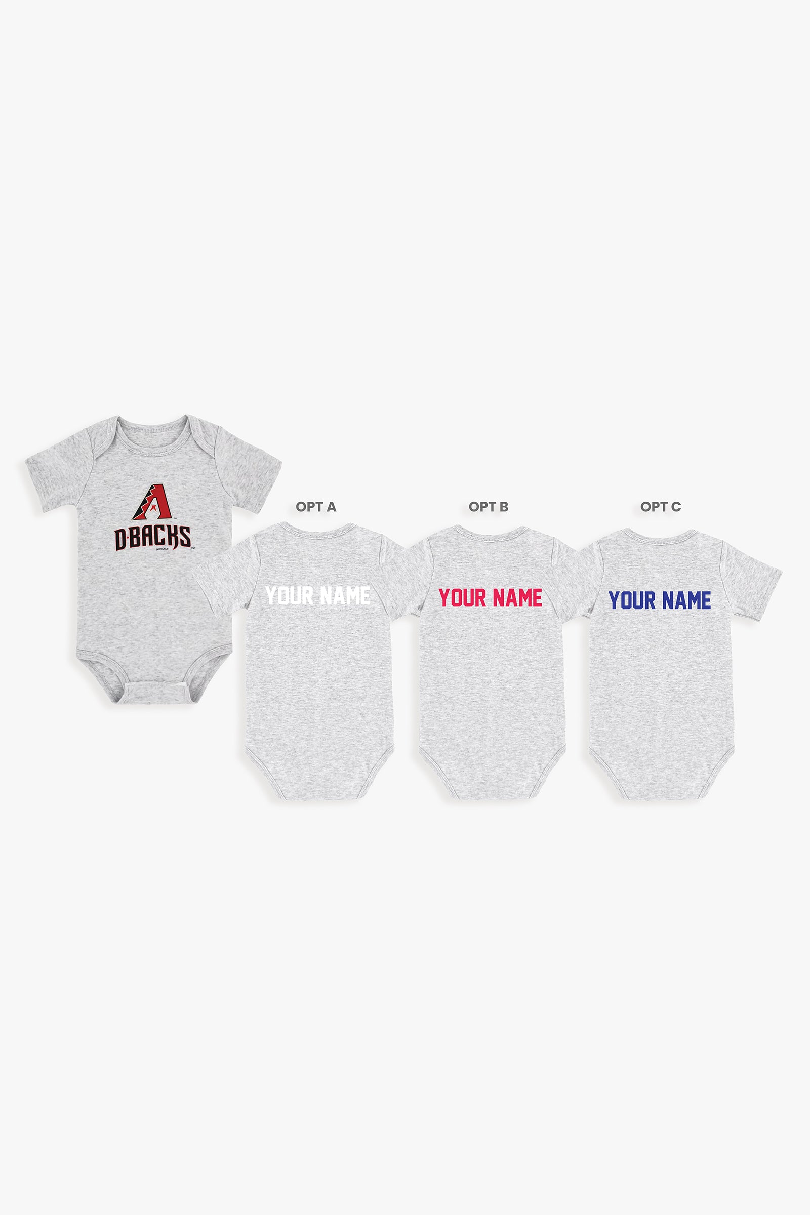 Gertex Customizable MLB Baby Onesie Bodysuit in Grey (6-9 Months)