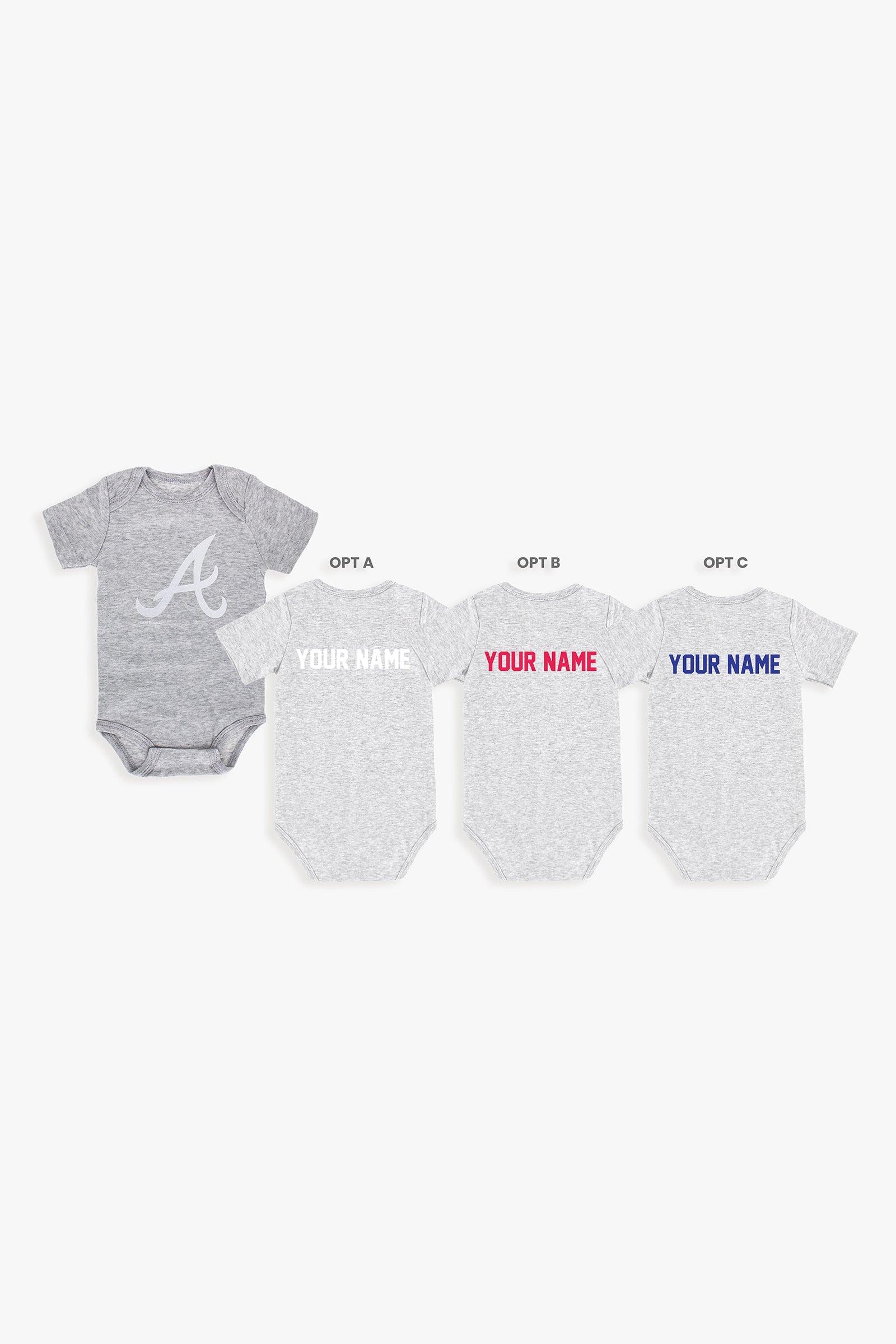 Gertex Customizable MLB Baby Onesie Bodysuit in Grey (9-12 Months)