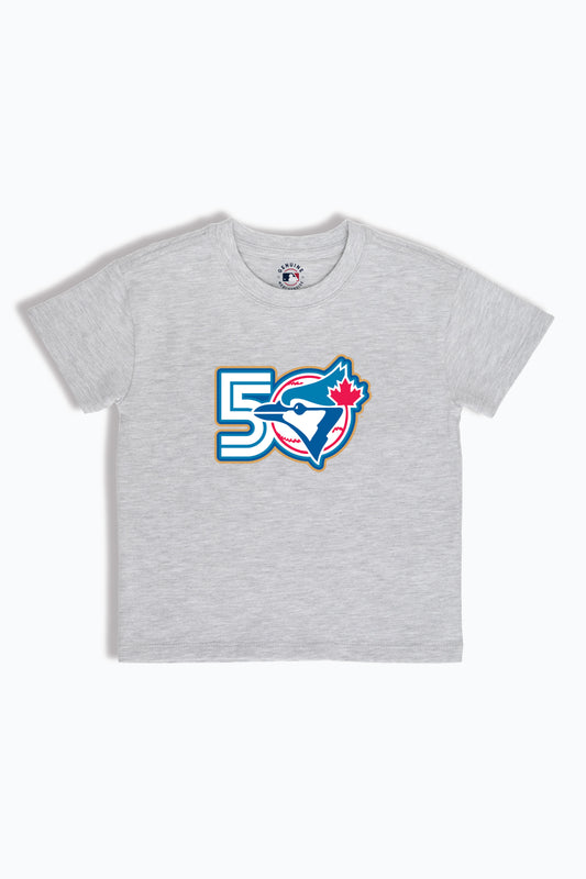 50th Anniversary Toronto Blue Jays Baby/Toddler T-Shirt, Soft Cloud Wash Combed Cotton, 6M-4T