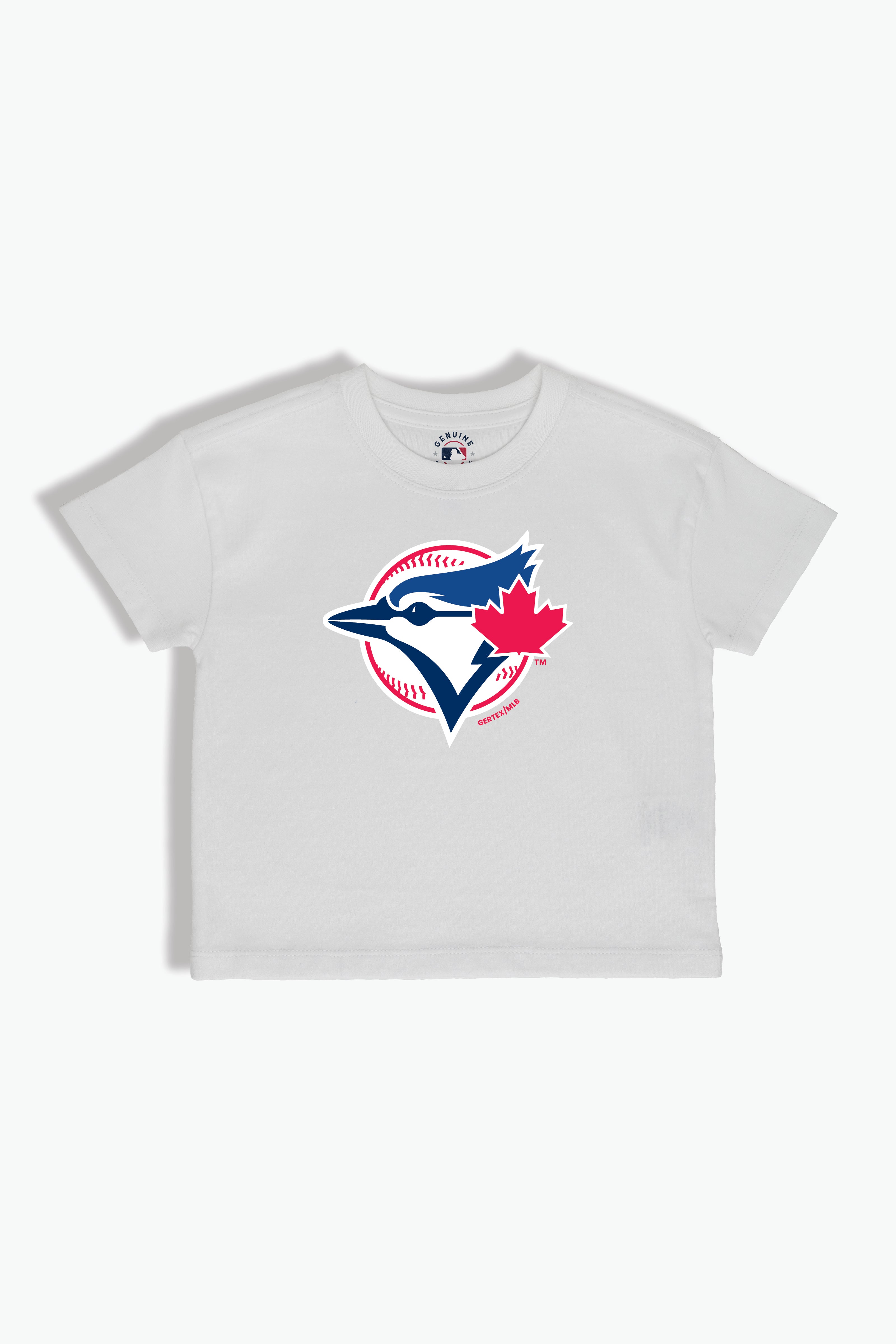 White MLB Toronto Blue Jays Baby/Toddler T-Shirt, Soft Combed Cotton, 6M-4T