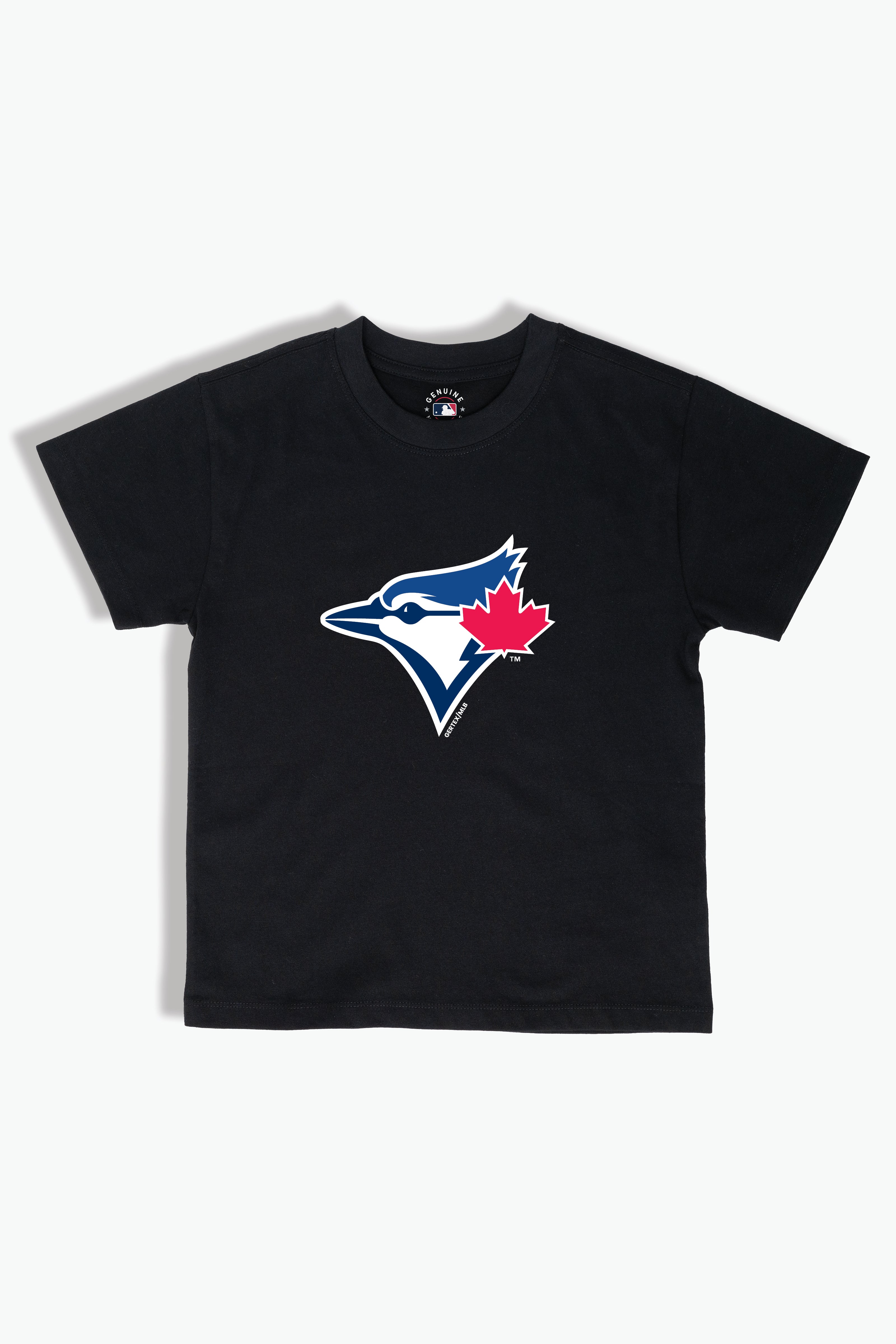 Toronto Blue Jays Baby T-Shirt MLB Infant Toddler Tee, Soft Combed Cotton, Black, 6M-4T