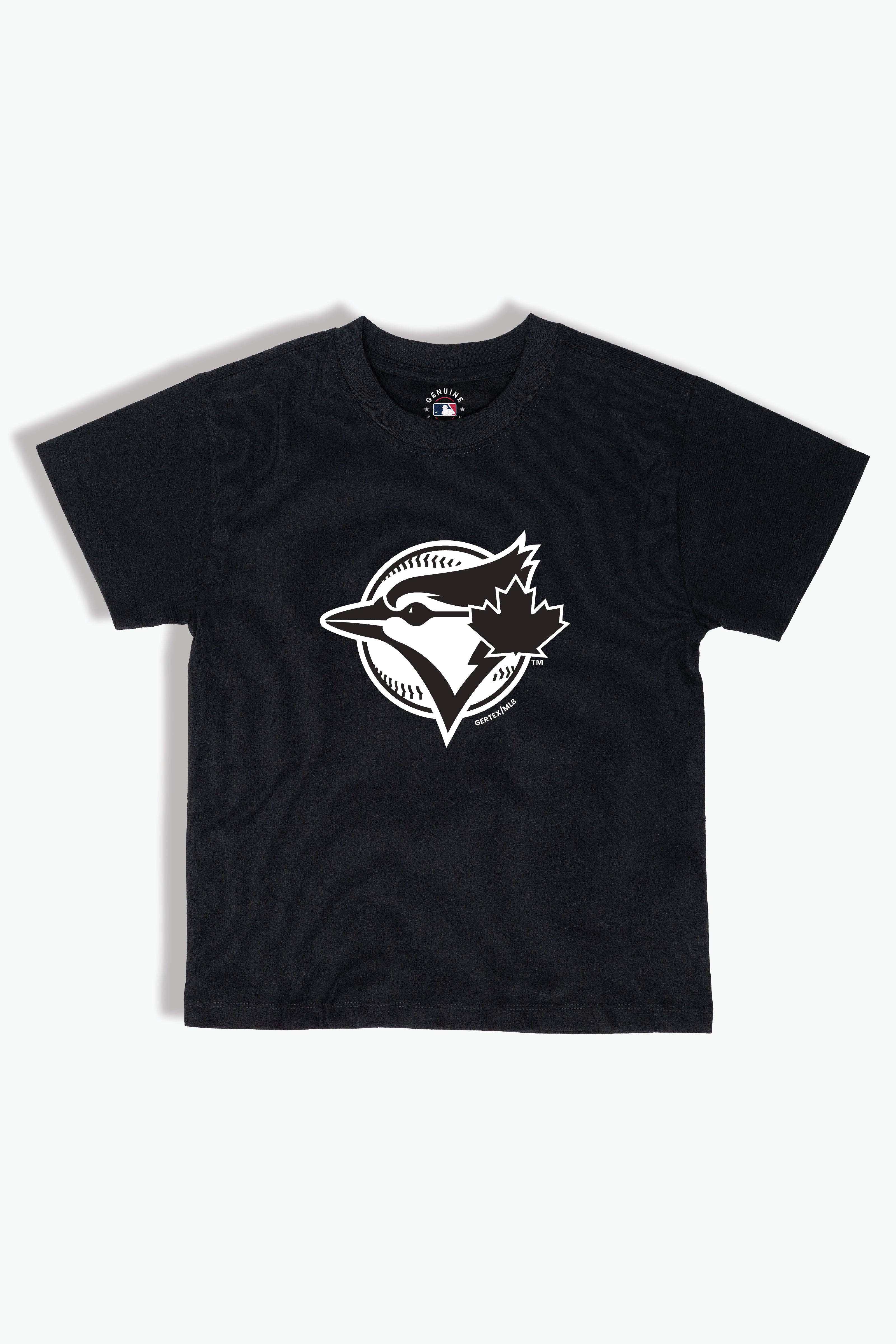 Toronto Blue Jays Baby T-Shirt MLB Infant Toddler Tee, Soft Combed Cotton, Black, 6M-4T