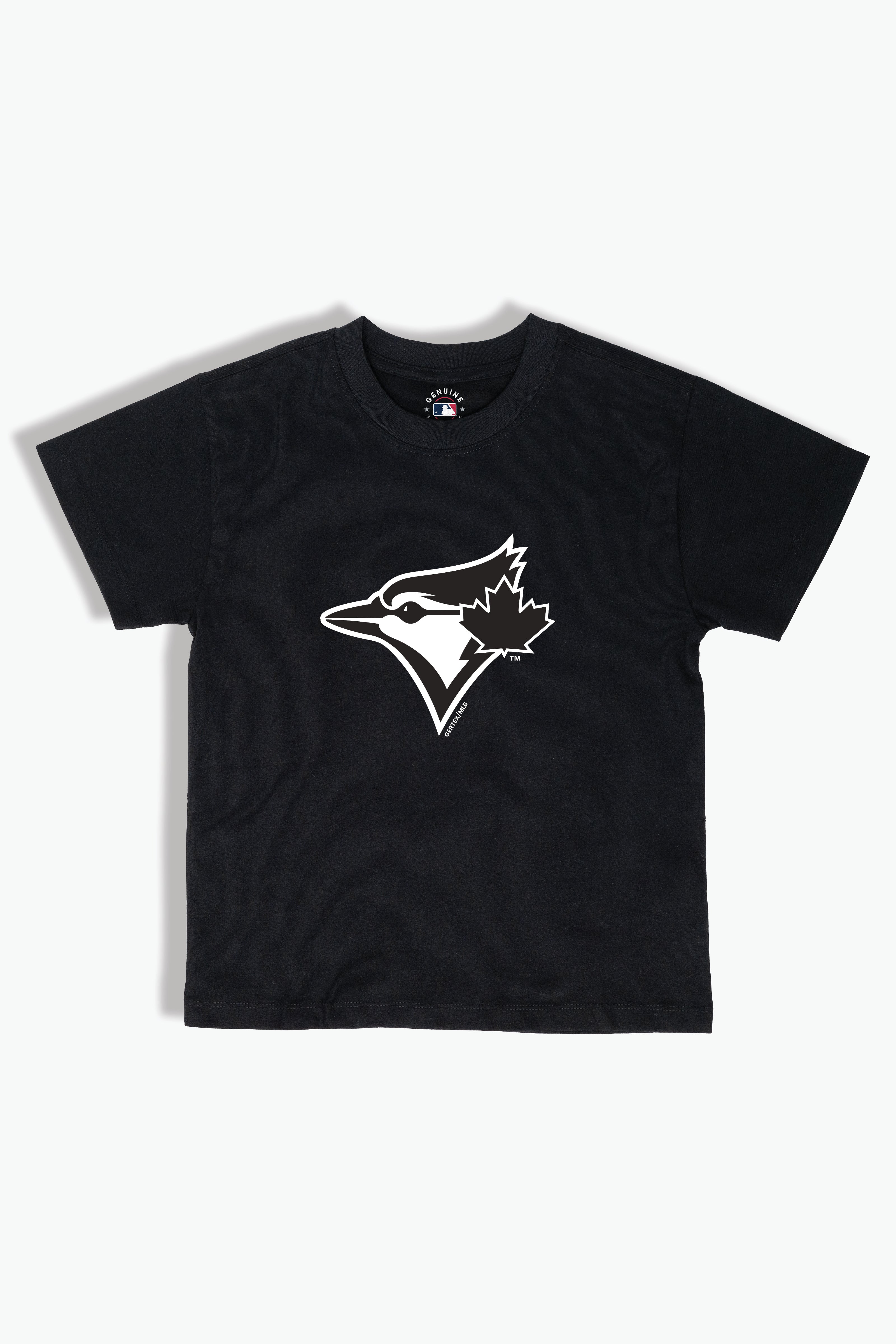 Toronto Blue Jays Baby T-Shirt MLB Infant Toddler Tee, Soft Combed Cotton, Black, 6M-4T
